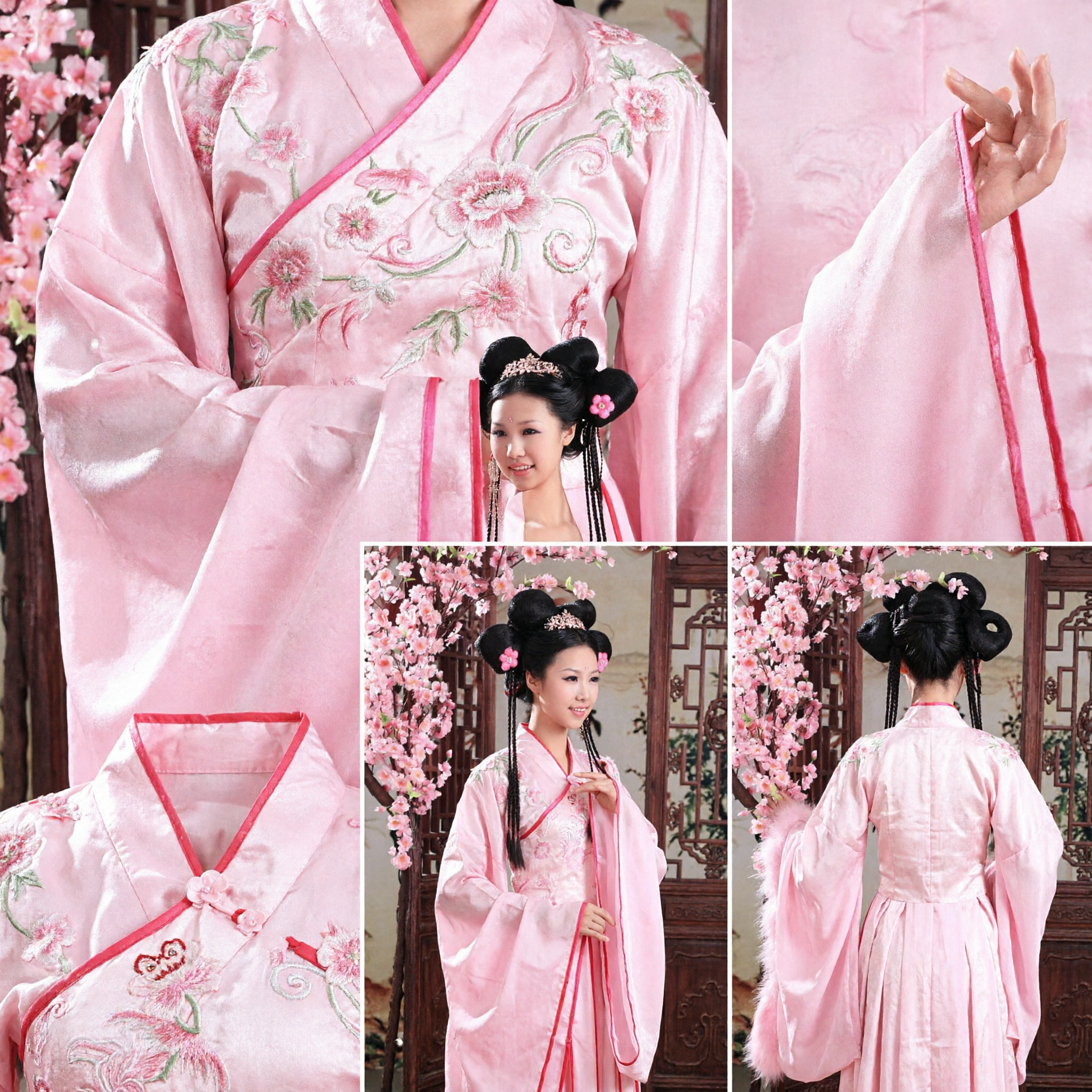 Pink Traditional Chinese Hanfu Costume Ancient Tang Dynasty Princess Fairy Dress for Women Cosplay Photography - Asian Costume