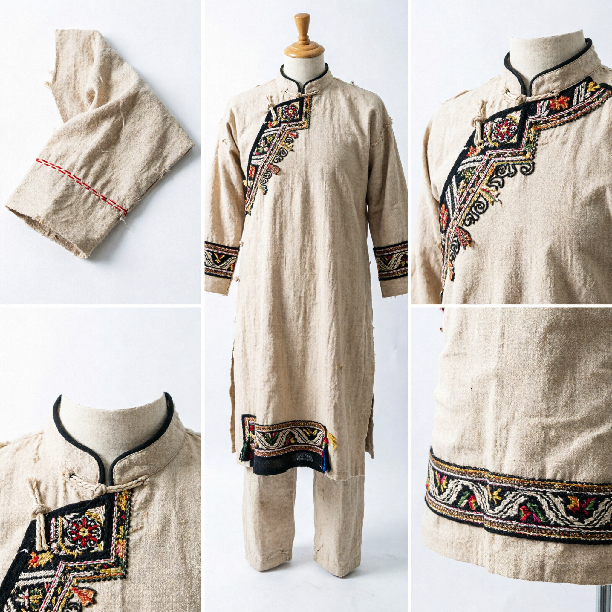 مذبة الفوشين الصينية التقليدية بشعر حصان أشقر طويل ومقبض خشبي منحوت للفنون القتالية الطاوية - Asian Costume