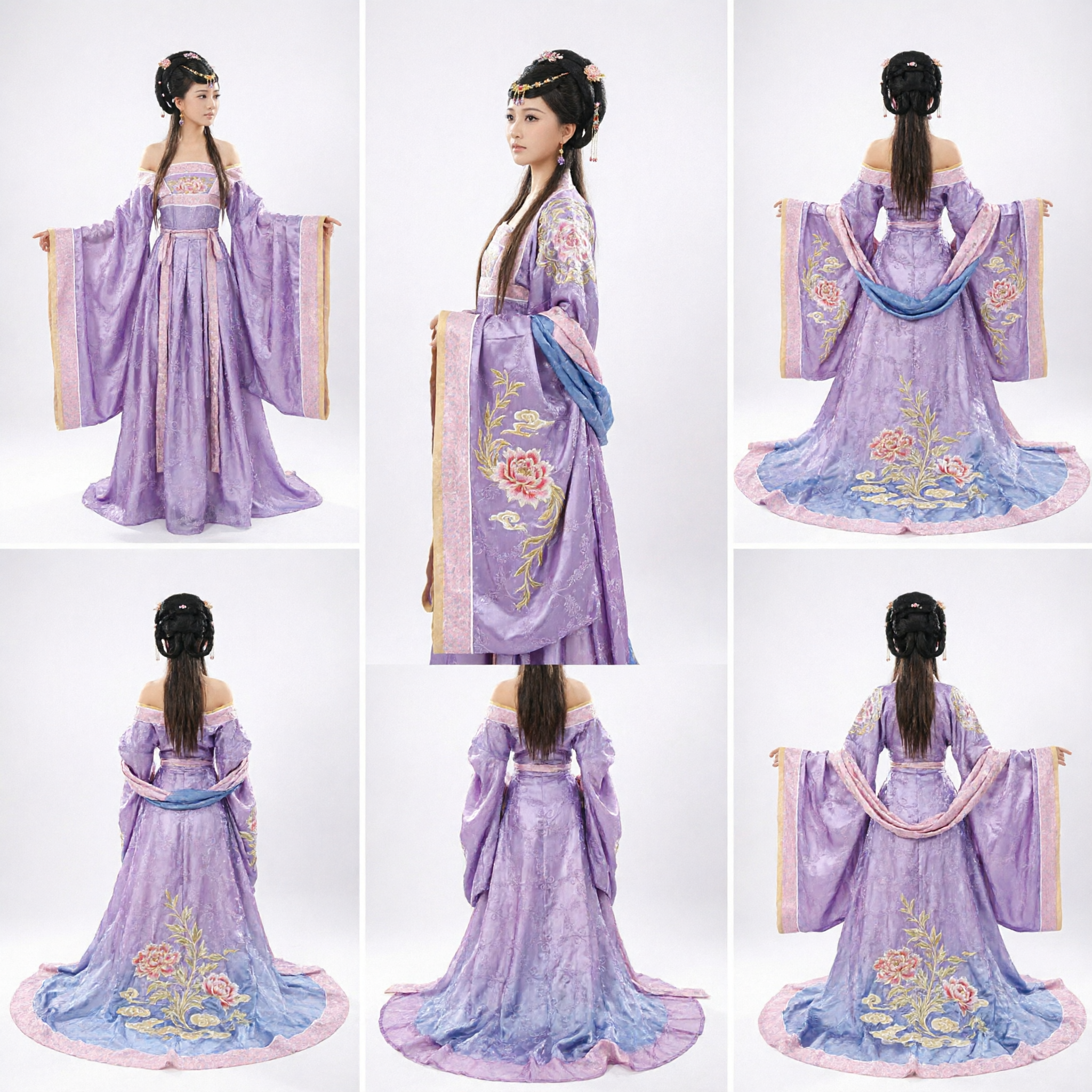 Women's Purple Chinese Hanfu Ancient Fairy Costume Traditional Dress for Stage Dance and Photography - Asian Costume