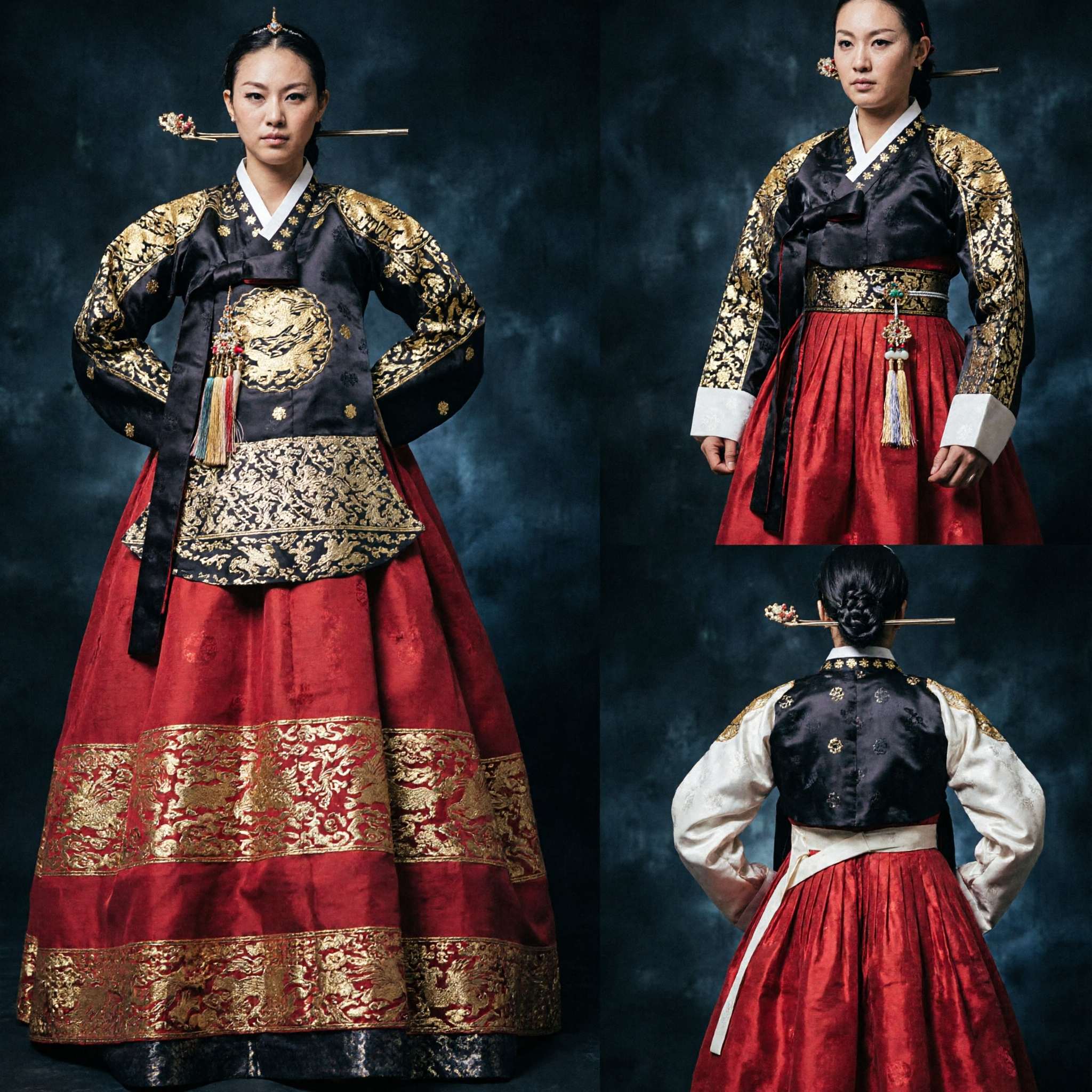 Men's Traditional Korean Hanbok King Costume Joseon Dynasty Dragon Robe for Cosplay and Historical Reenactment - Asian Costume