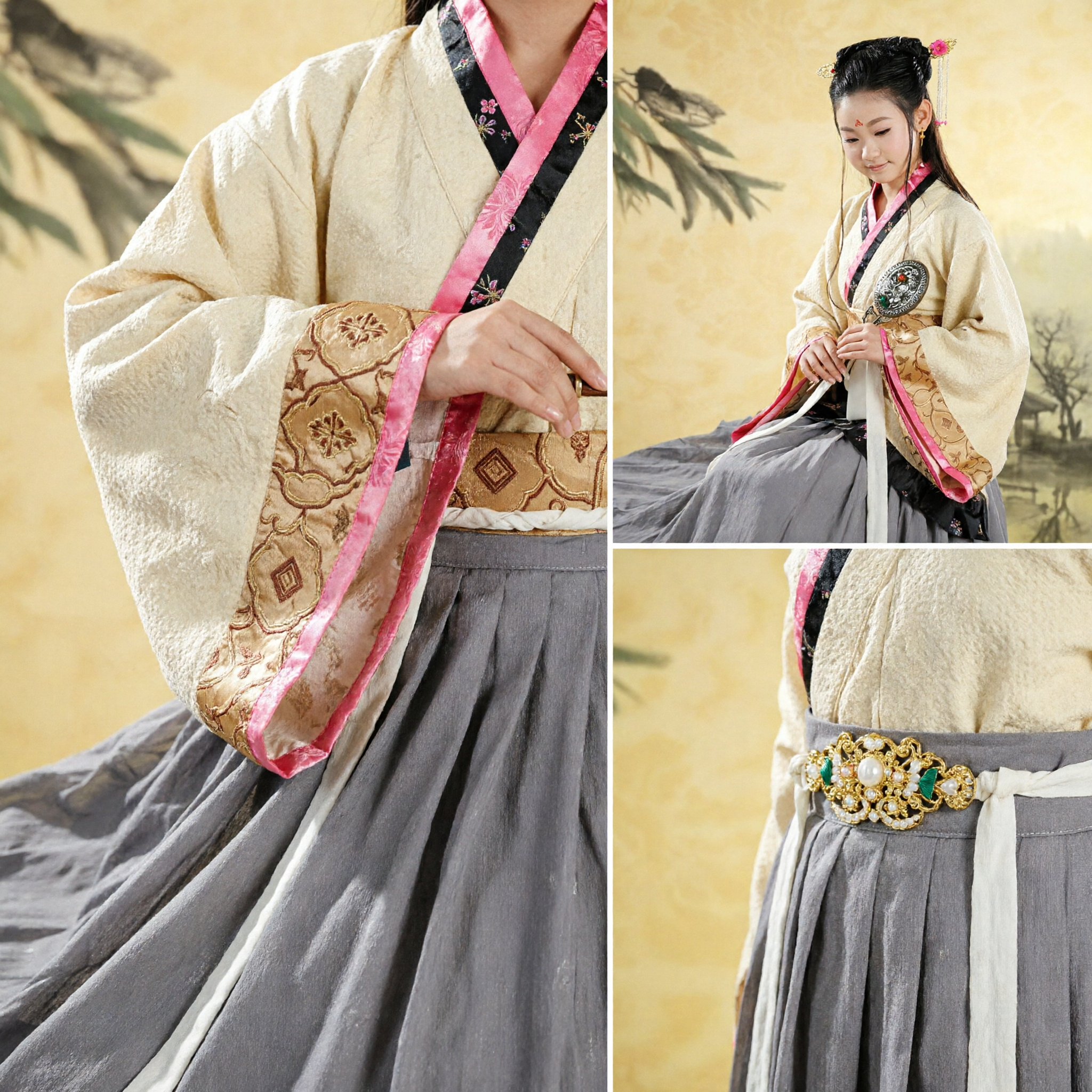 Ancient Chinese Hanfu Costume for Girls Traditional Tang Dynasty Dress Kids Cultural Performance Outfit - Asian Costume