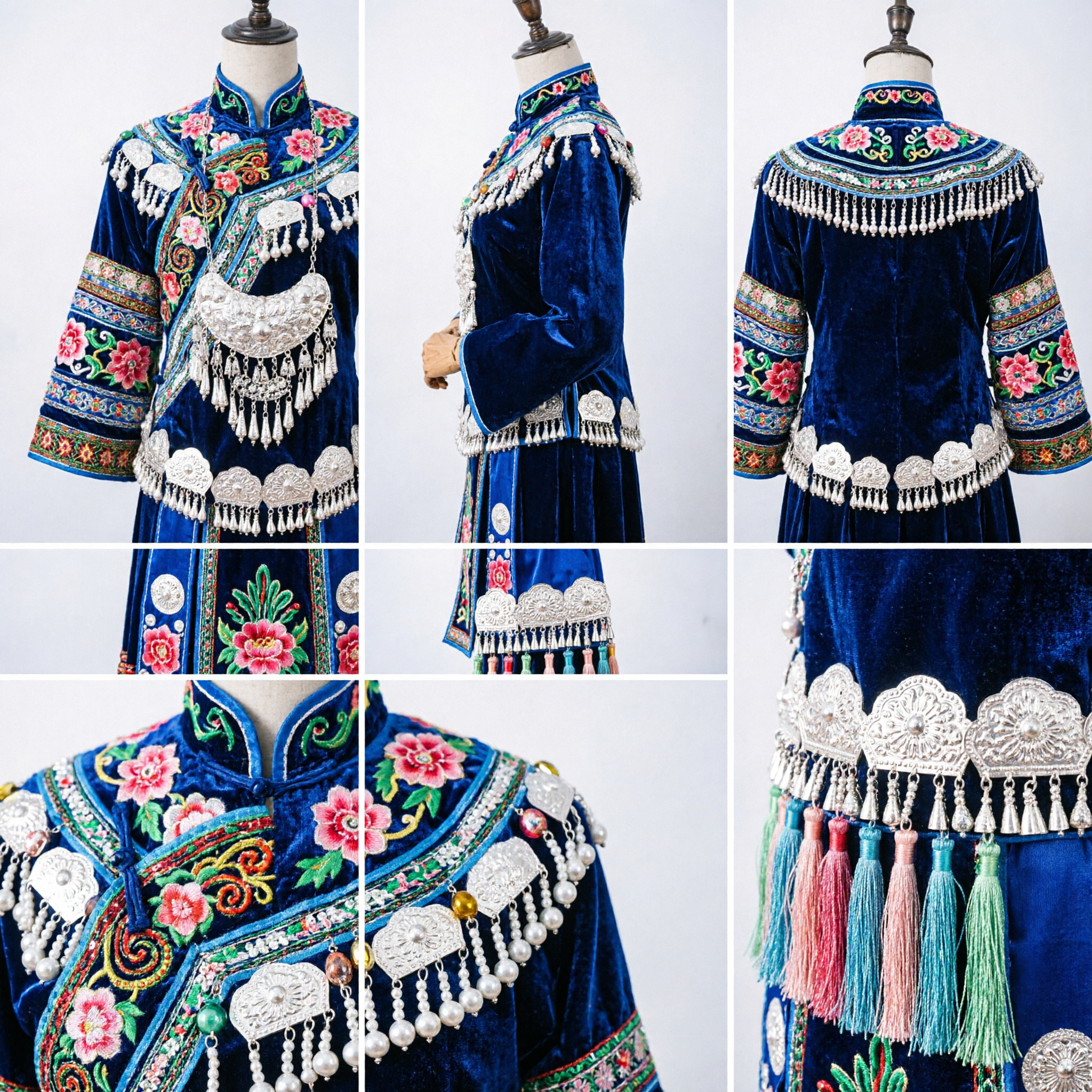 Traditional Chinese Silver Crystal Phoenix Crown Hair Jewelry for Hanfu and Opera Performances - Asian Costume