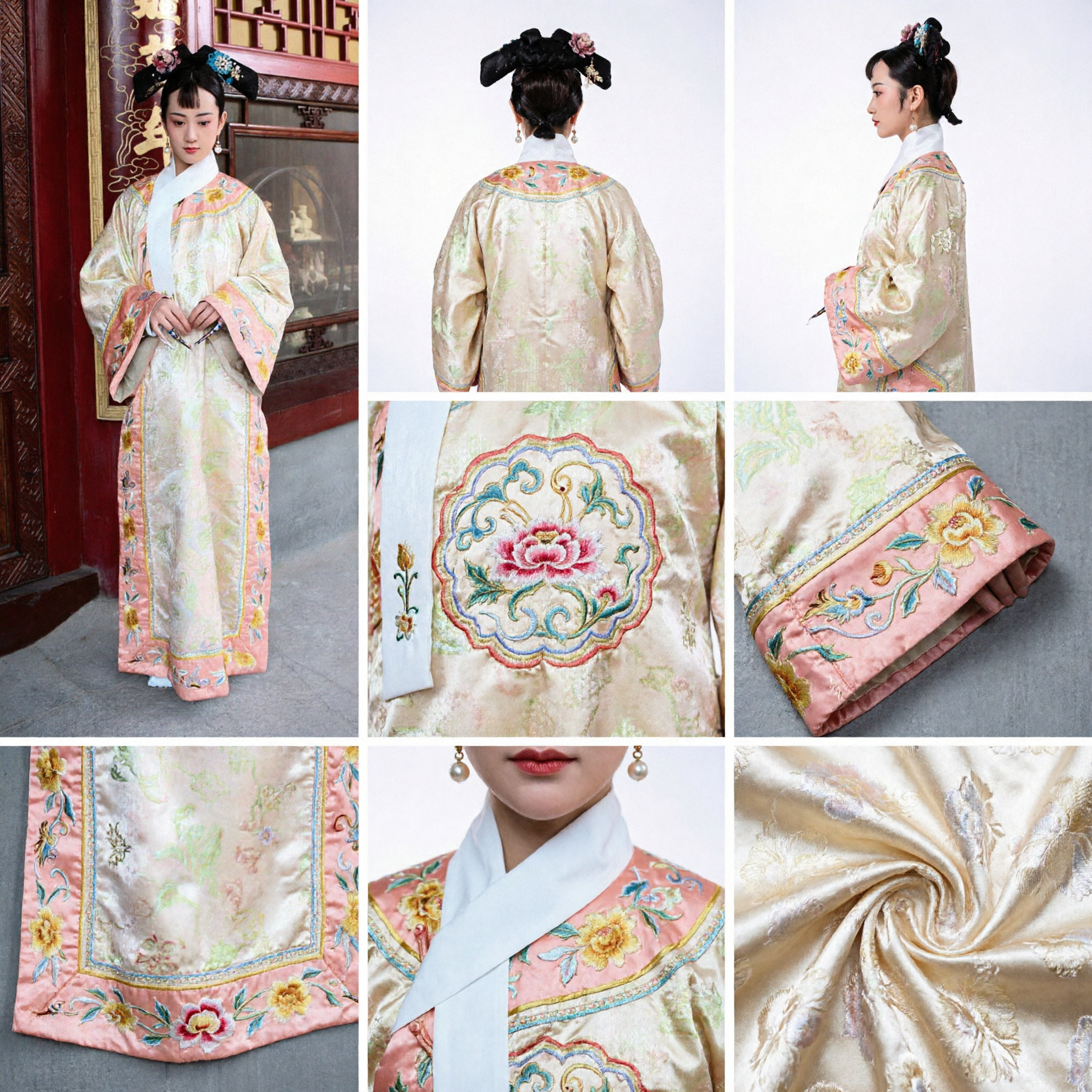 Ancient Chinese Qing Dynasty Manchu Princess Costume Traditional Embroidered Robe for Women Historical Cosplay Dress - Asian Costume