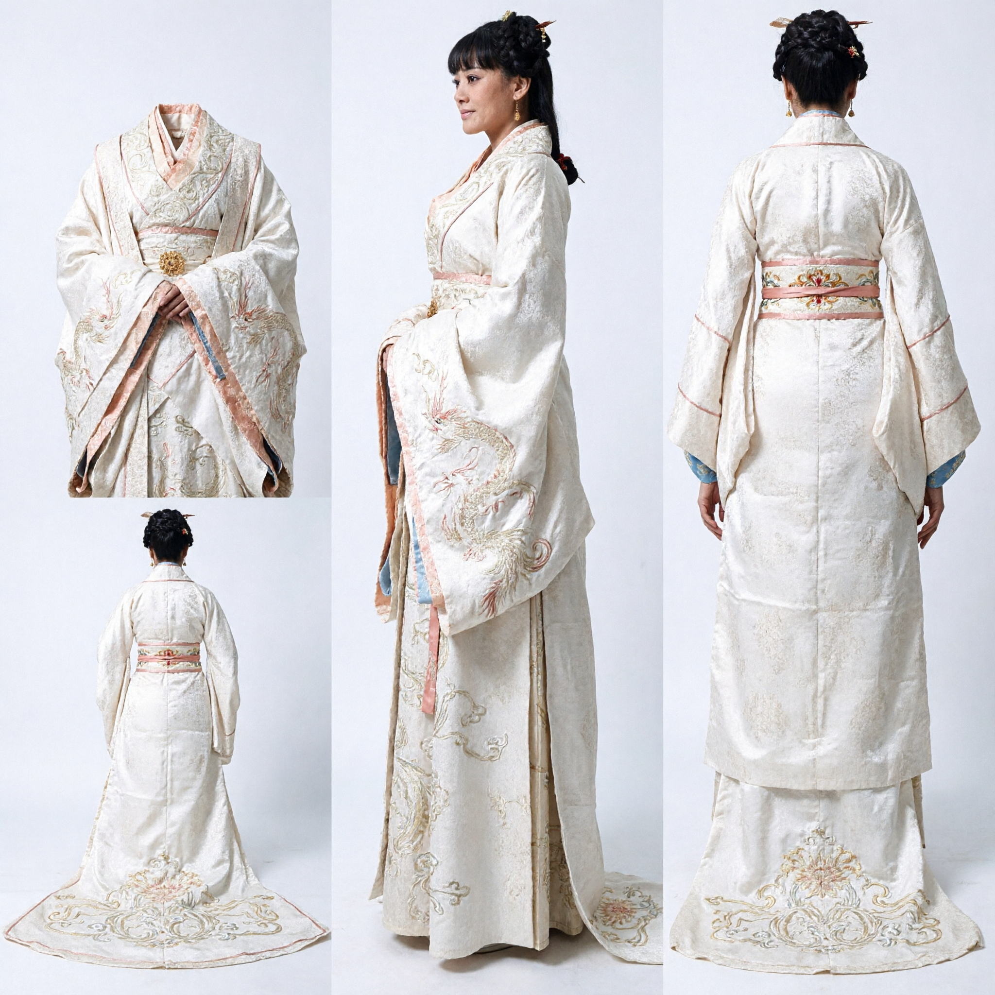 Elegant White Han Dynasty Hanfu Ancient Chinese Palace Lady Costume Traditional Dress for Women Cosplay - Asian Costume