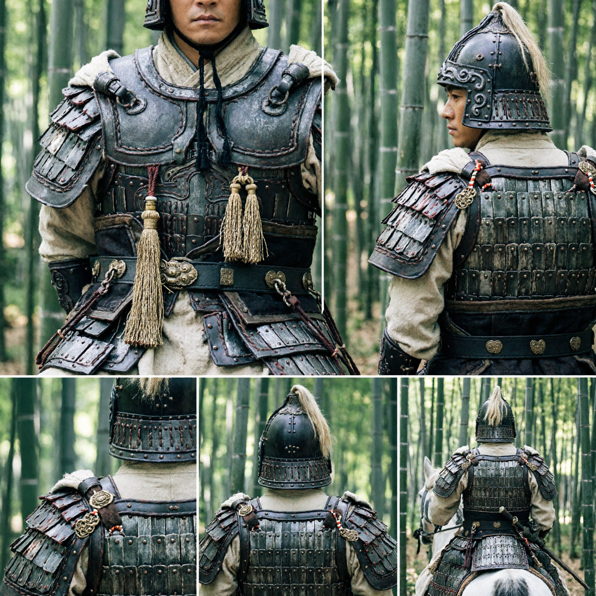 Ancient Chinese General Scale Armor Costume Men Three Kingdoms Warrior Cosplay Historical Clothing Outfit - Asian Costume