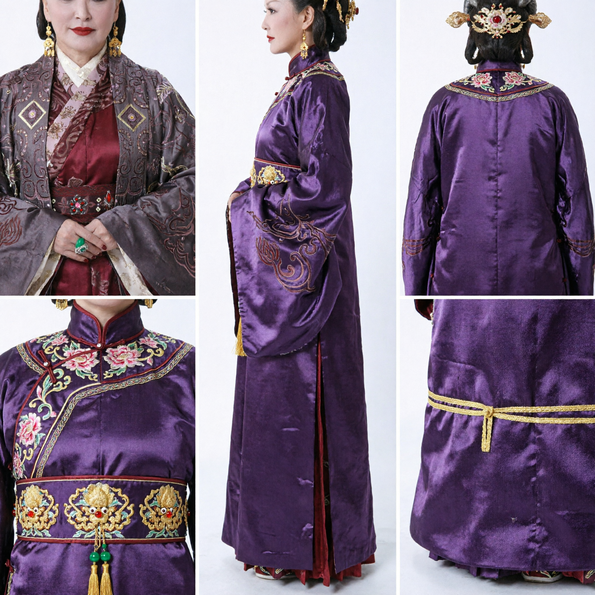 Antikes chinesisches Kaiserinwitwen-Goldphönix-Kopfschmuck und Kostüm-Set Palastdrama-Cosplay für Frauen - Asian Costume