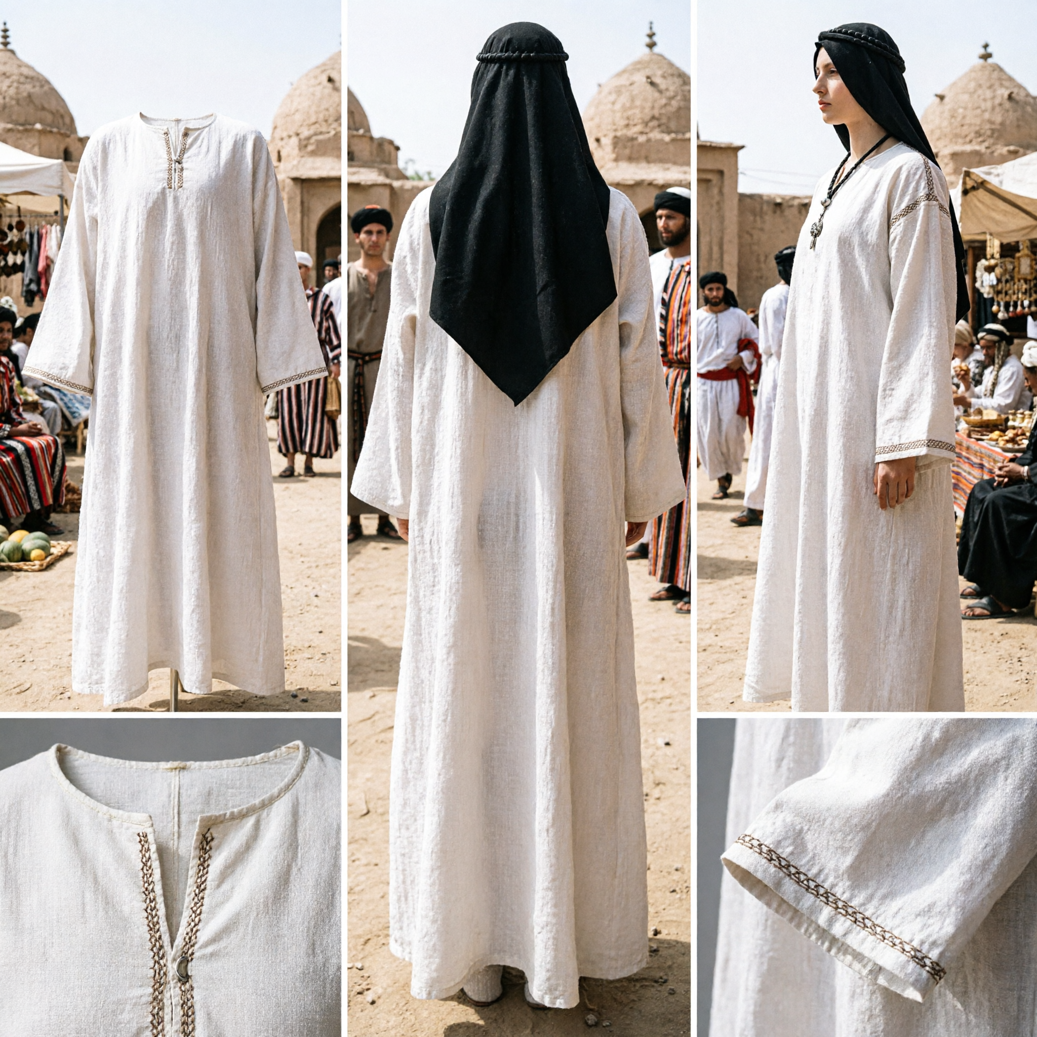 Unisex Biblical Jesus Costume Robe Long Linen Tunic for Religious Plays Historical Reenactment Monk Outfit - Asian Costume