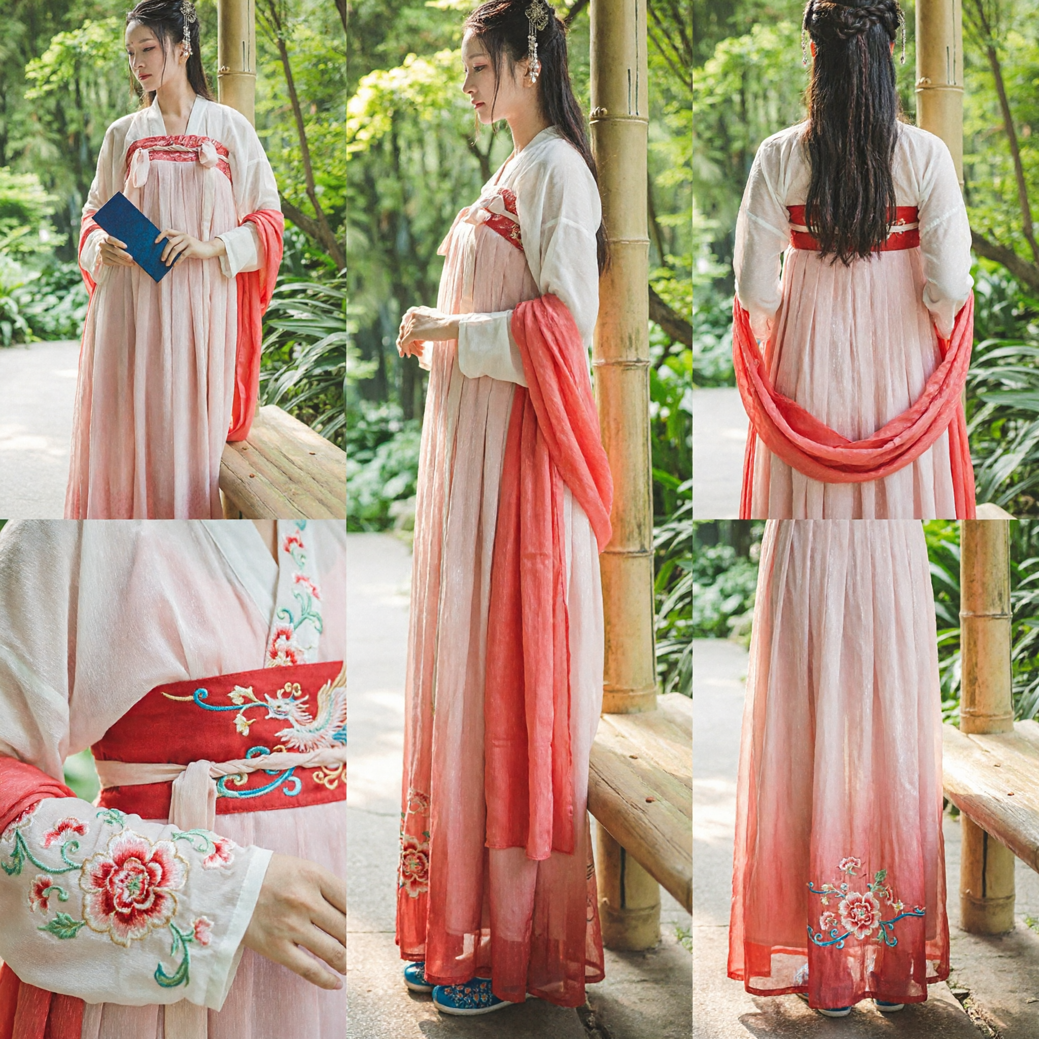 Elegant Pink Tang Dynasty Ruqun Hanfu Traditional Chinese Ancient Princess Fairy Costume Dress for Women - Asian Costume