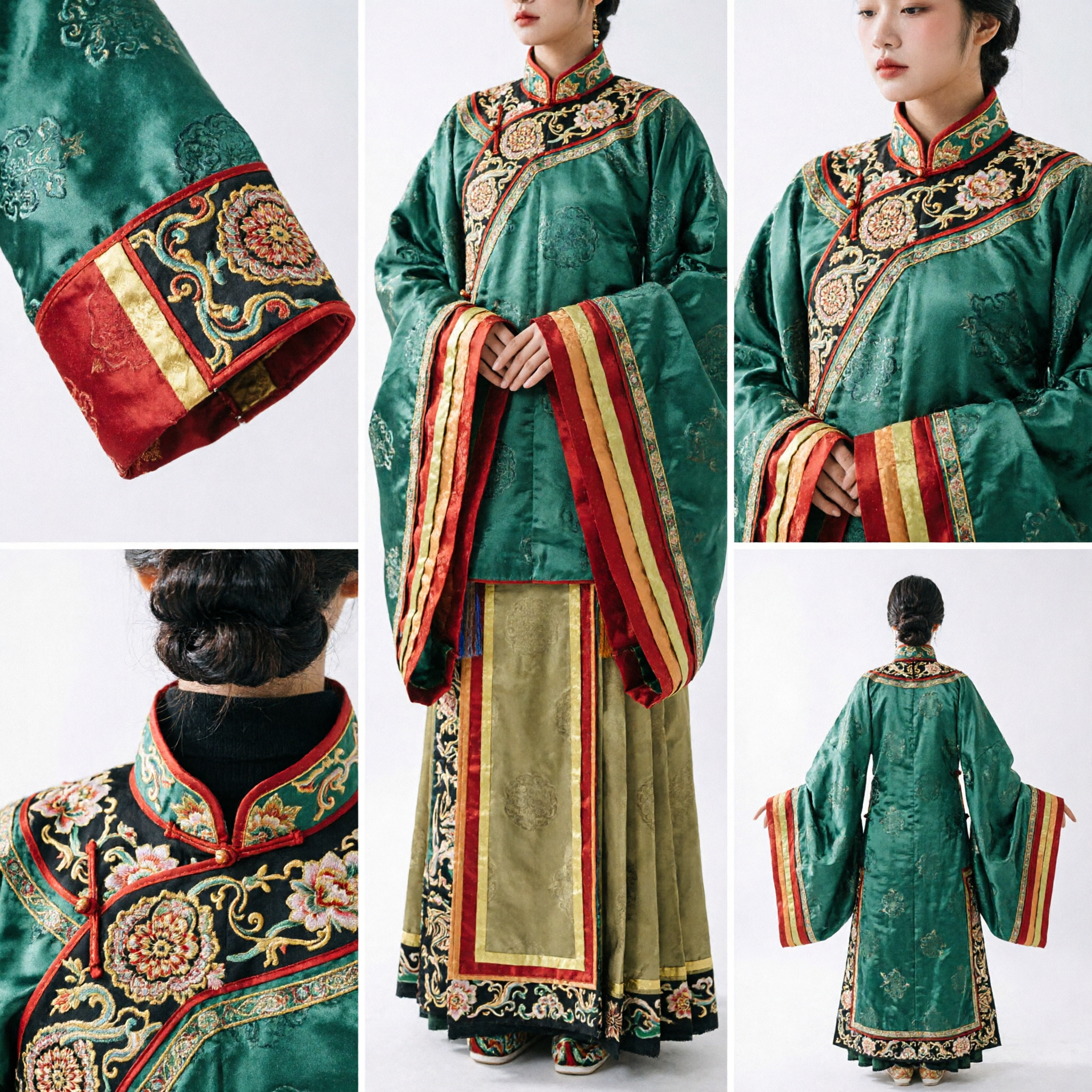 Traditional Chinese Hanfu Green Ancient Palace Dress Wide Sleeve Costume for Women Cosplay Performance - Asian Costume