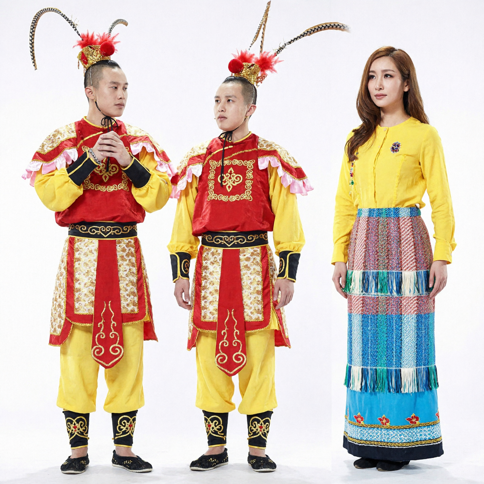 Men's Traditional Chinese Monkey King Sun Wukong Opera Costume Set for Stage Performance and Halloween Events - Asian Costume