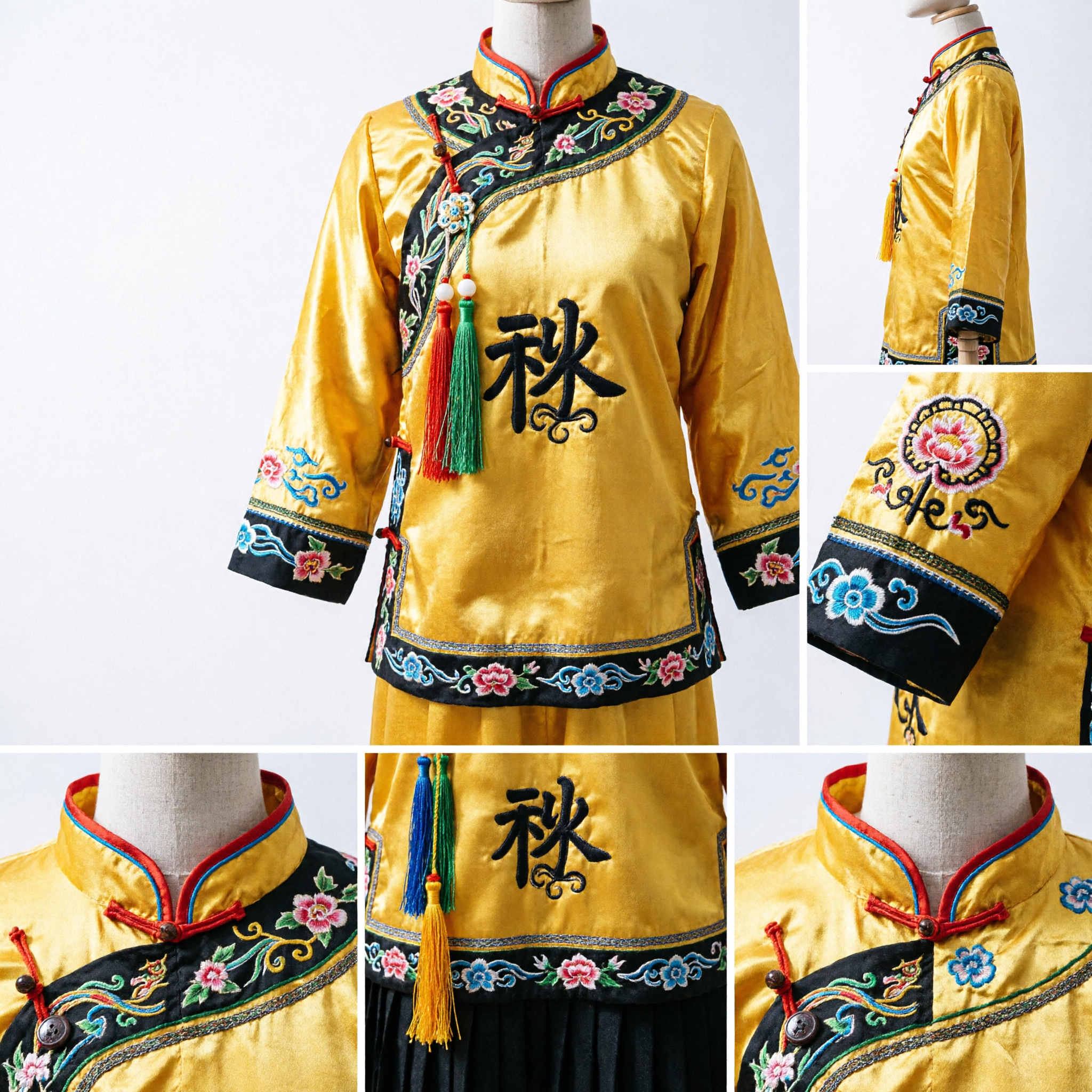 Bannière traditionnelle chinoise de Sun Wukong, le Roi Singe, 'Grand Sage Égal du Ciel' pour accessoires de performance d'arts martiaux - Asian Costume