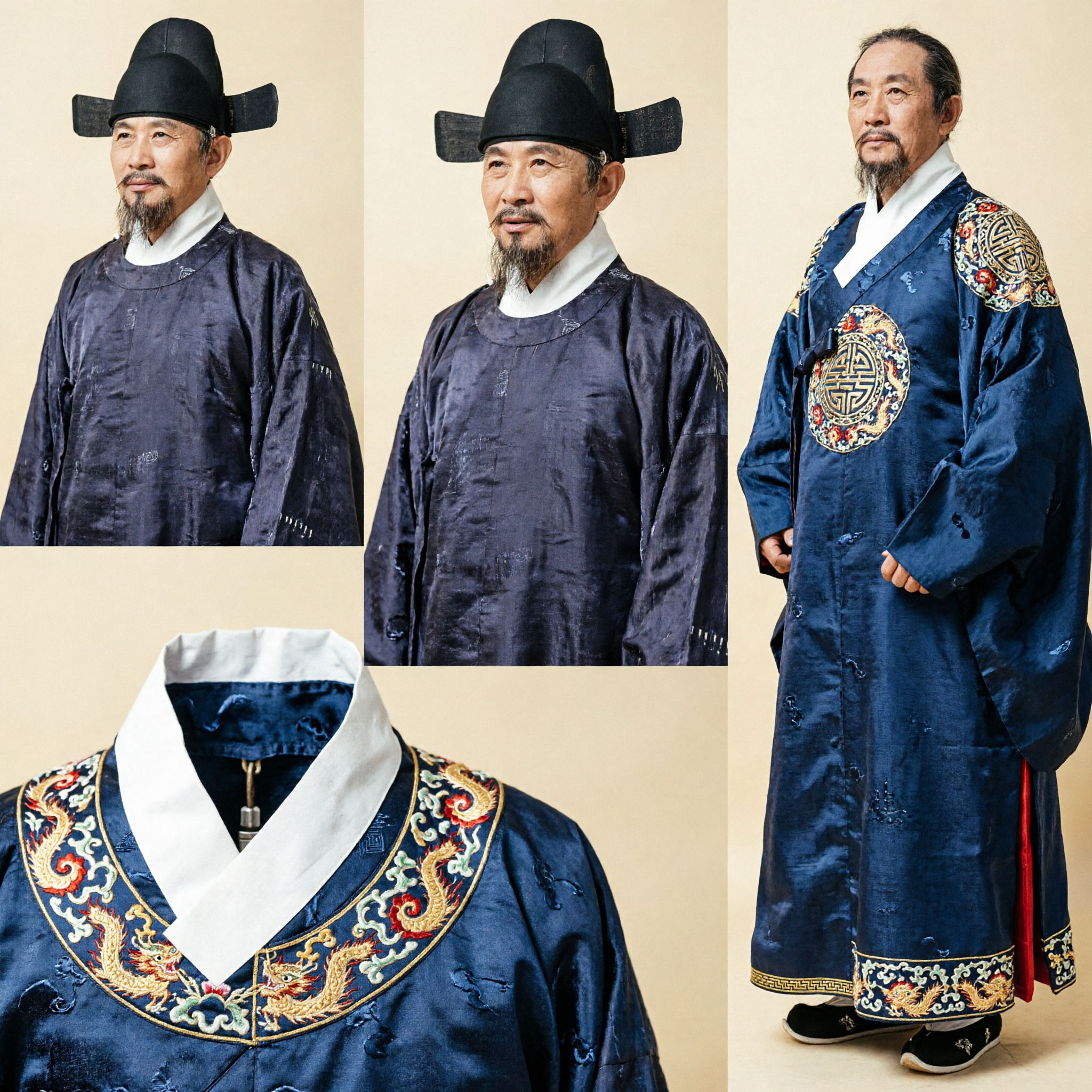 Korean Traditional Black Gat Hat Joseon Dynasty Official Headwear Men's Hanbok Accessory for Historical Reenactment - Asian Costume