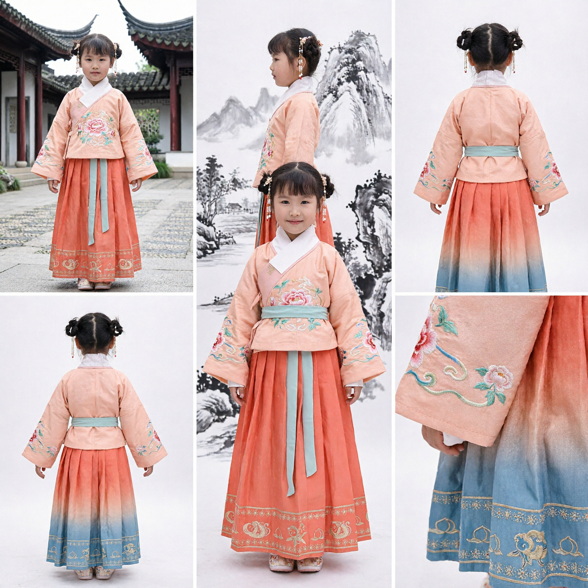 Girls Traditional Chinese Hanfu Costume Ancient Princess Dress Kids Festival Dance Performance Outfit - Asian Costume