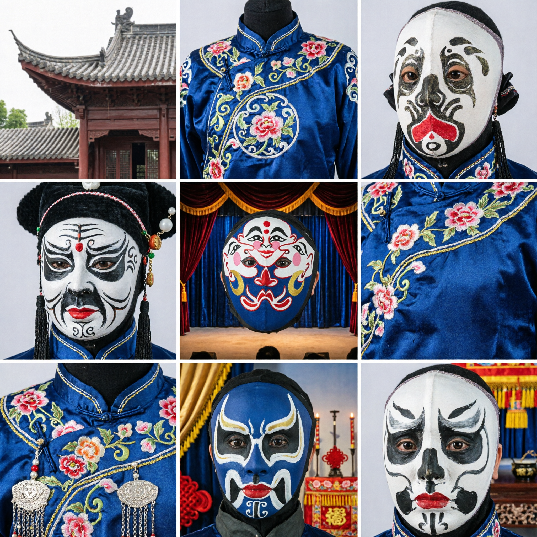 Traditional Chinese Sichuan Opera Face Changing Masks for Halloween Cosplay Party Performance Cultural Decoration - Asian Costume