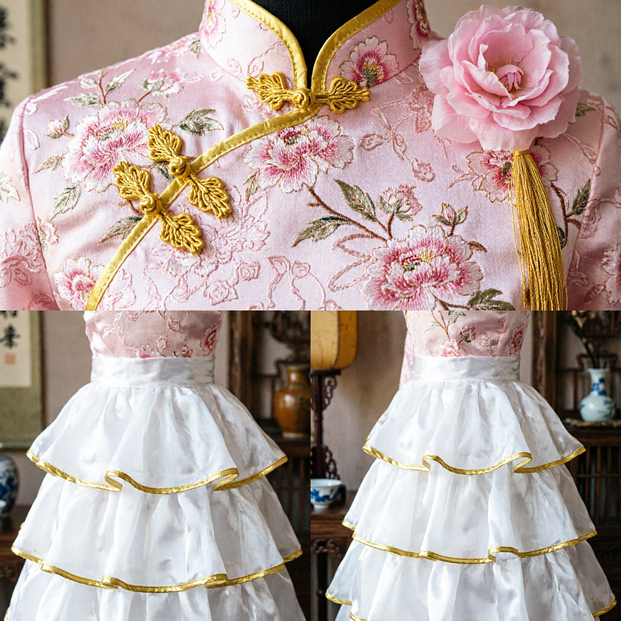 Traditional Chinese Pink Hanfu Costume Ancient Princess Dress Set for Women Stage Performance Cosplay - Asian Costume