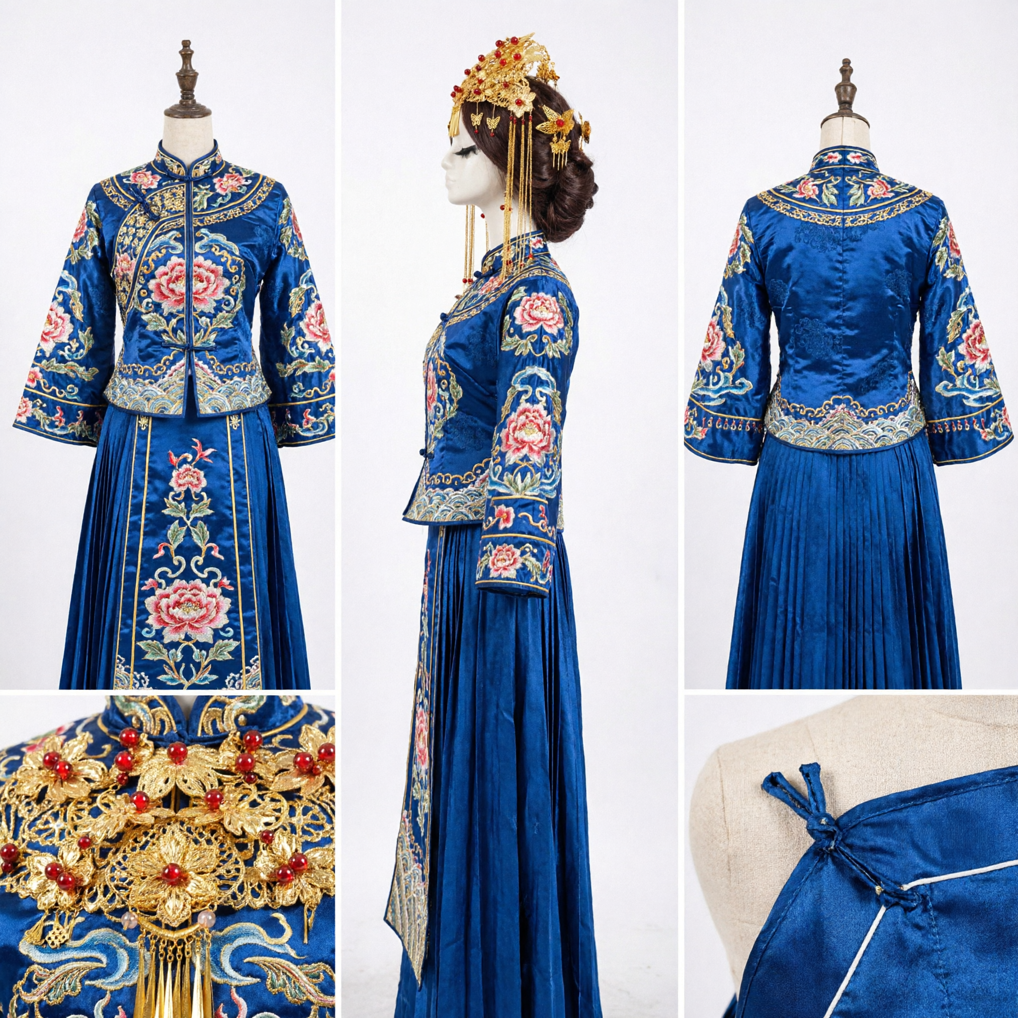 Traditional Chinese Gold Butterfly Hair Crown Ancient Hanfu Bridal Wedding Headdress Step Shake Accessories for Women - Asian Costume