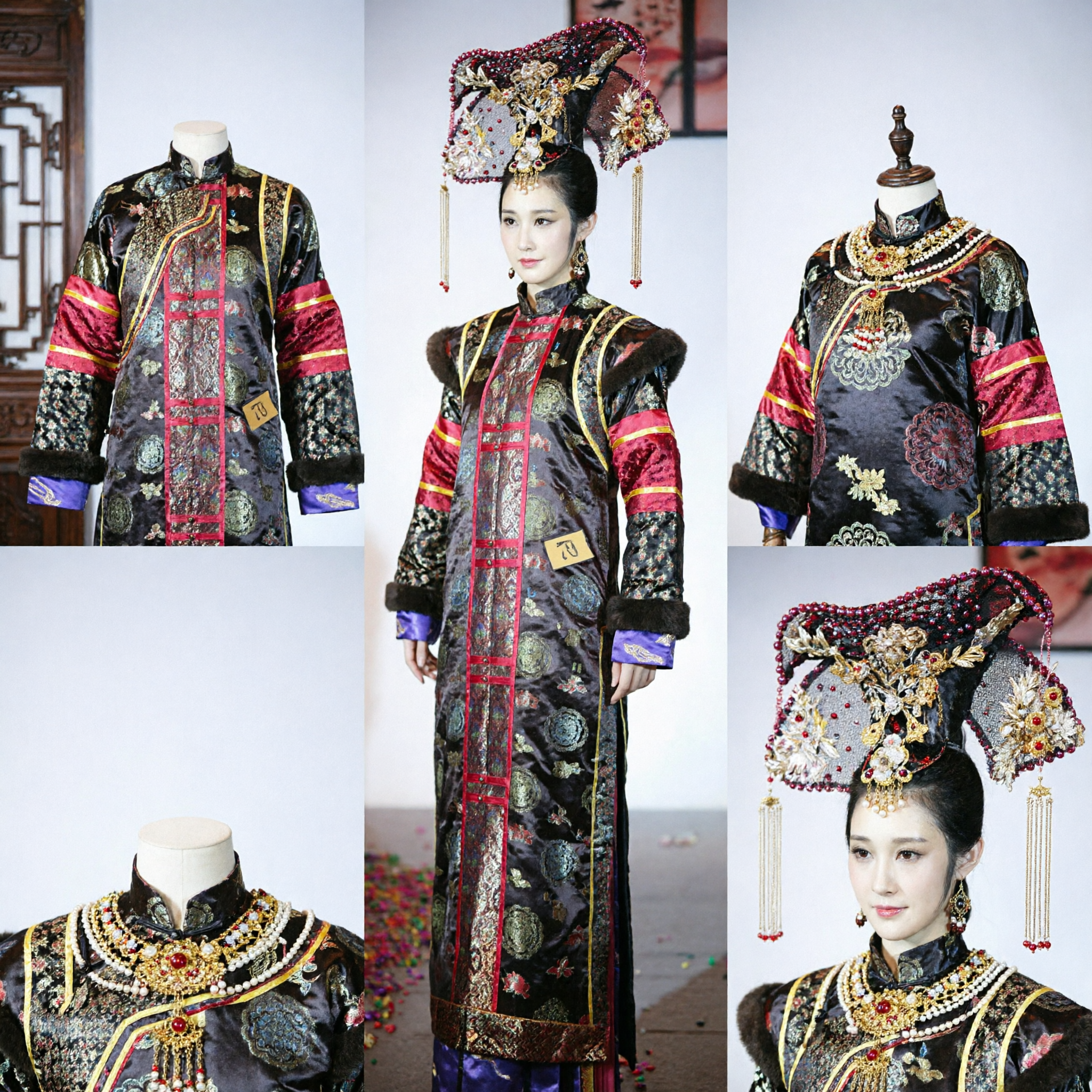 Traditional Chinese Qing Dynasty Empress Costume Manchu Princess Robe for Women Stage Performance Cosplay Dress - Asian Costume