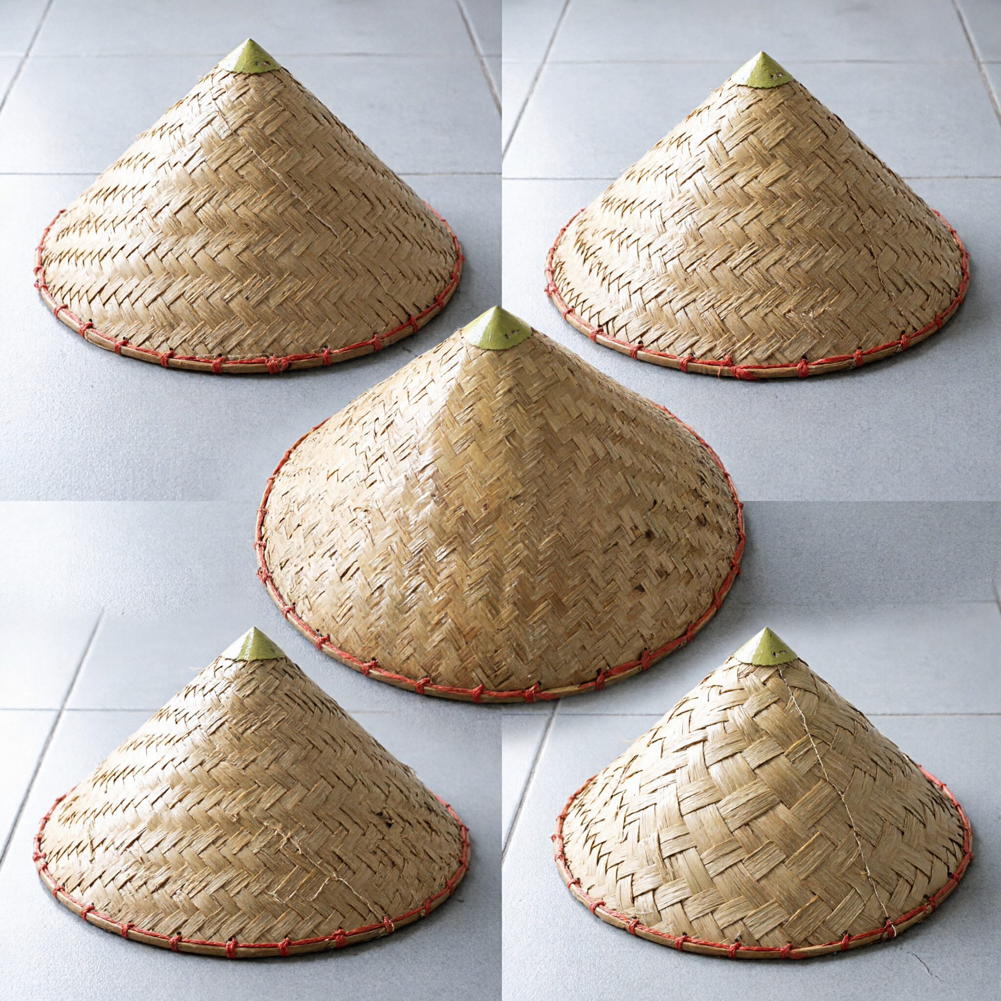 Traditional Chinese Woven Bamboo Conical Hat Natural Straw Sunshade for Cultural Dance Costume and Farming - Asian Costume