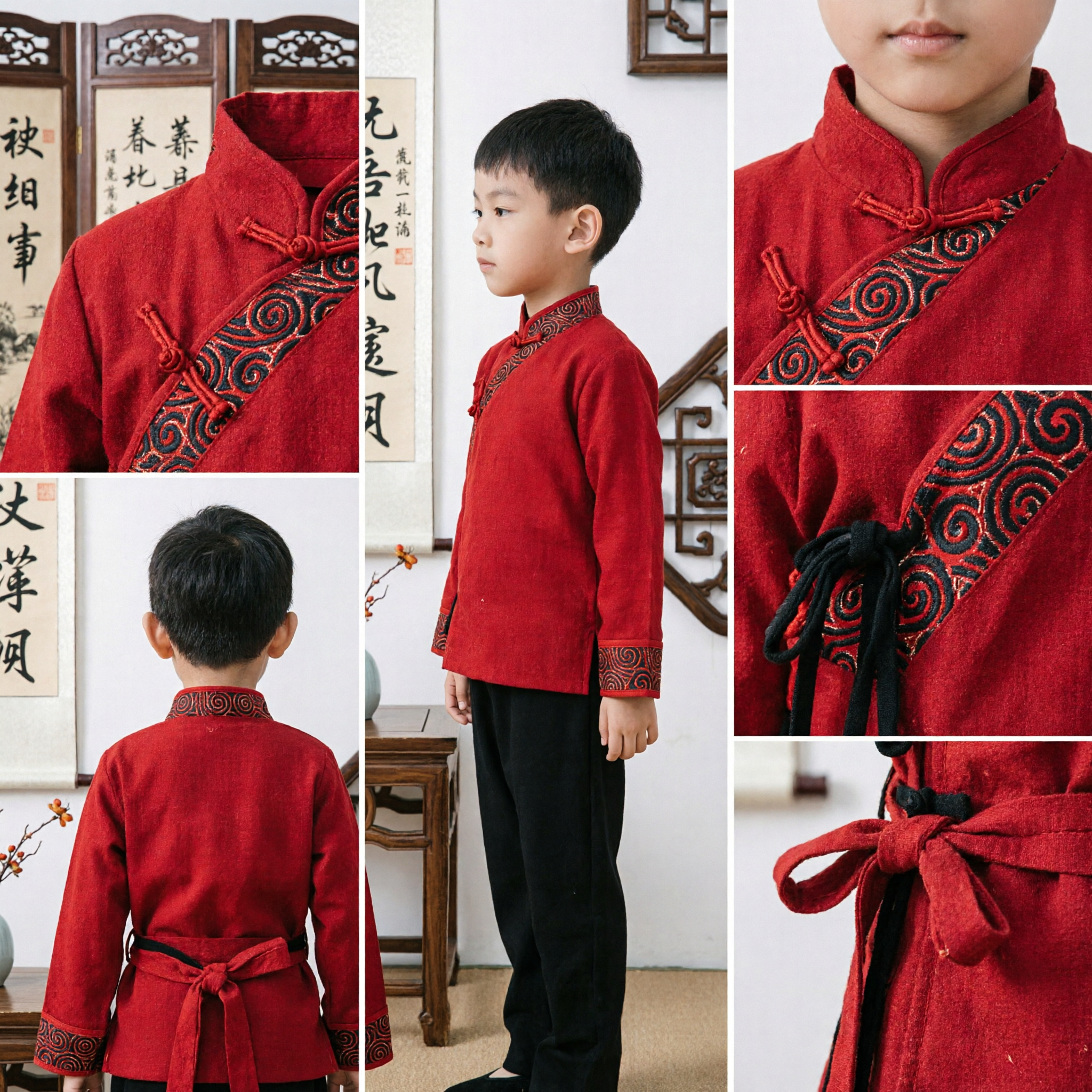Kids Chinese Traditional Costume Red Tang Suit Kung Fu Uniform for Boys Martial Arts Performance Clothing - Asian Costume