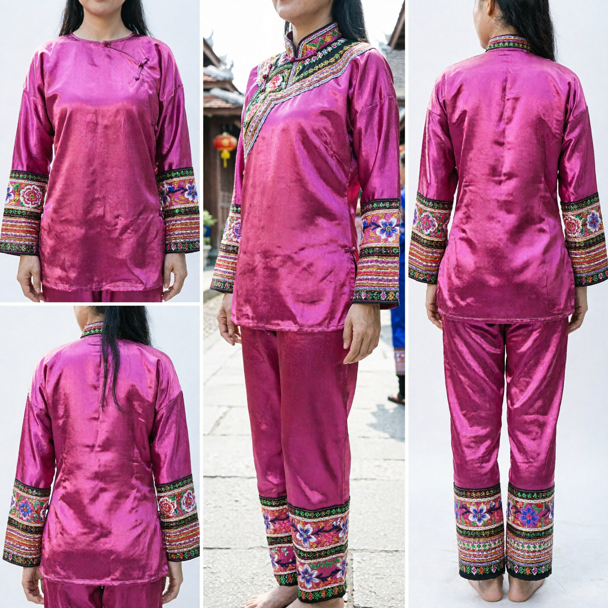 Women's Traditional Chinese Pink Silk Kung Fu Uniform Tai Chi Wushu Martial Arts Performance Costume - Asian Costume