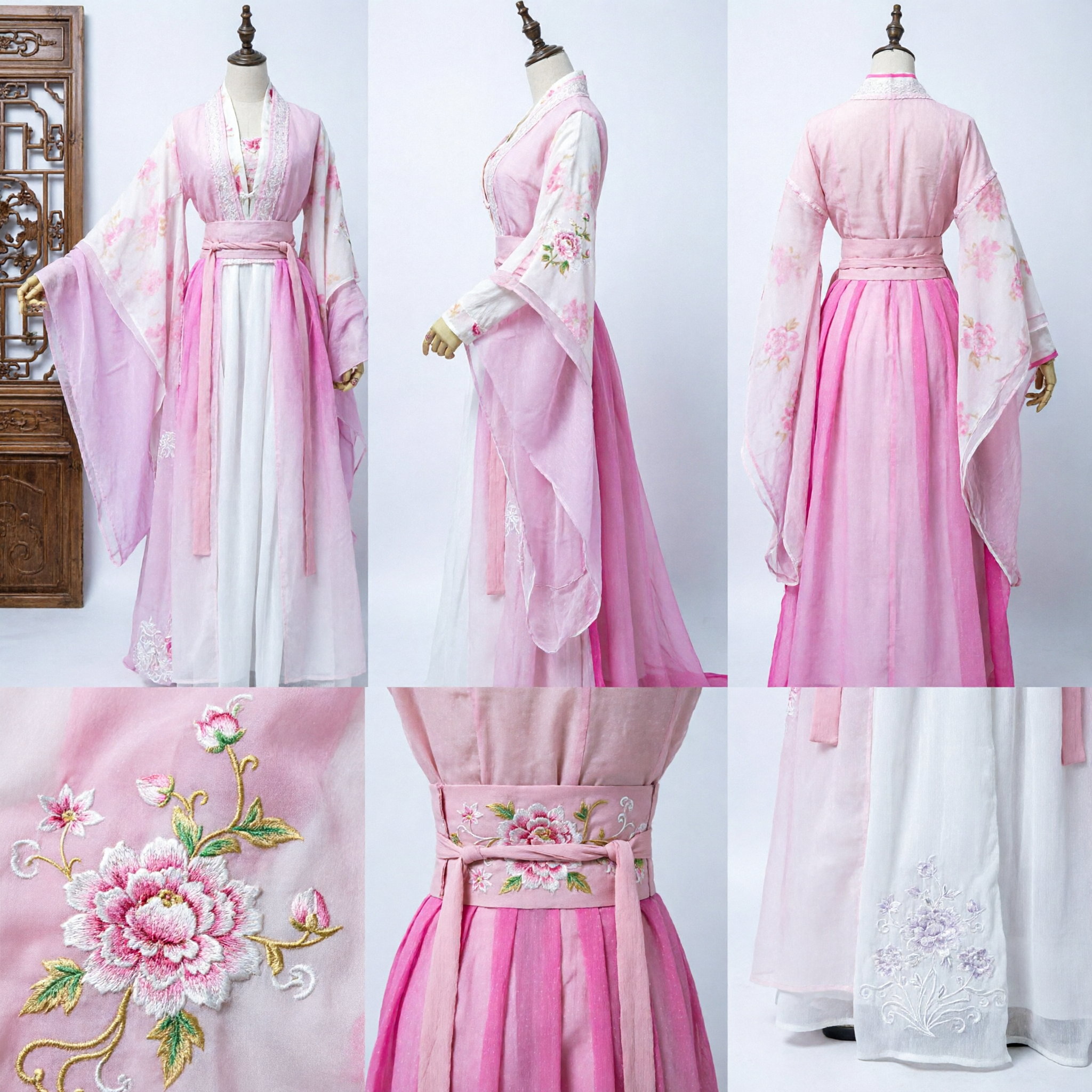 Traditional Chinese Hanfu Pink Fairy Dress Ancient Tang Dynasty Princess Costume for Women Cosplay - Asian Costume