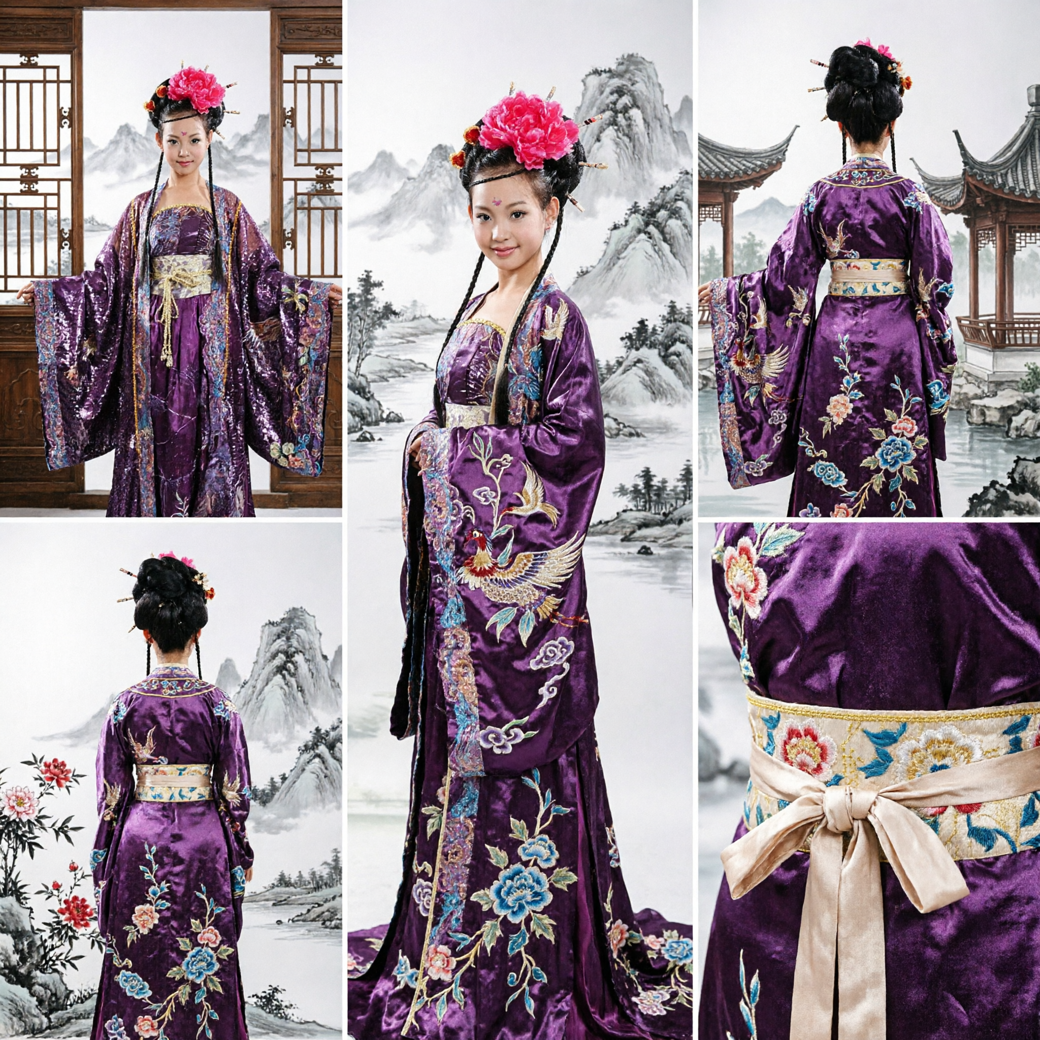 Traditional Chinese Tang Dynasty Palace Lady Purple Hanfu Costume Ancient Princess Dress for Women Performance - Asian Costume