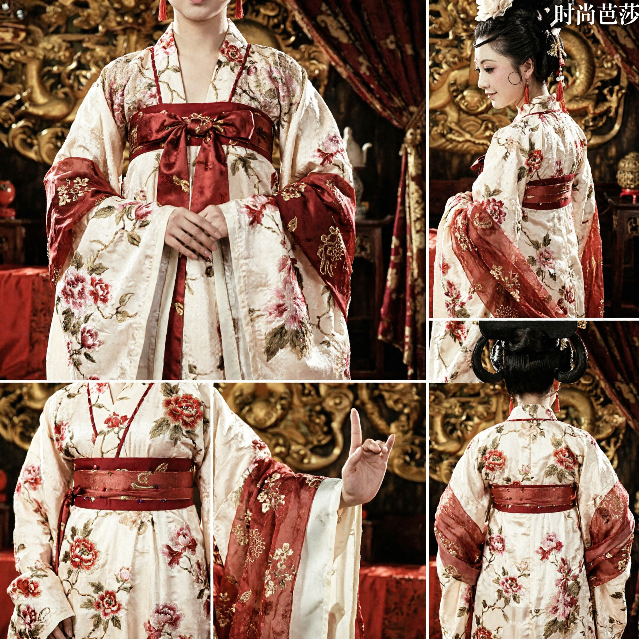 Women's Ancient Chinese Tang Dynasty Palace Lady Costume Traditional Hanfu Dress for Performance Photography - Asian Costume