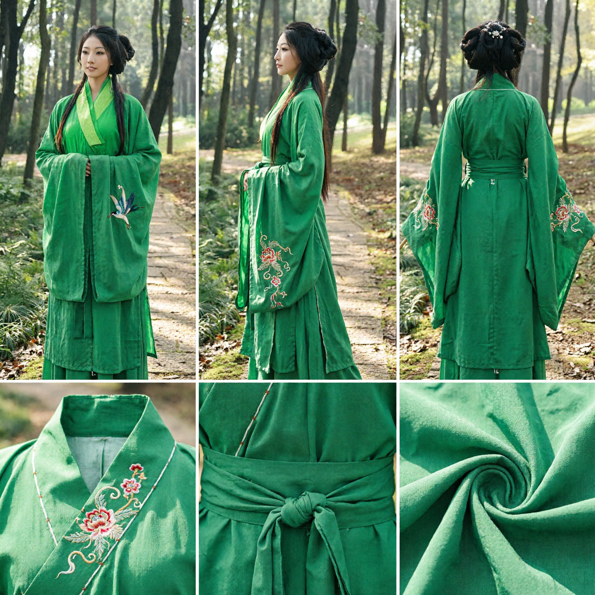Traditional Chinese Green Hanfu Ancient Costume Elegant Robe for Women Wuxia Cosplay Performance - Asian Costume