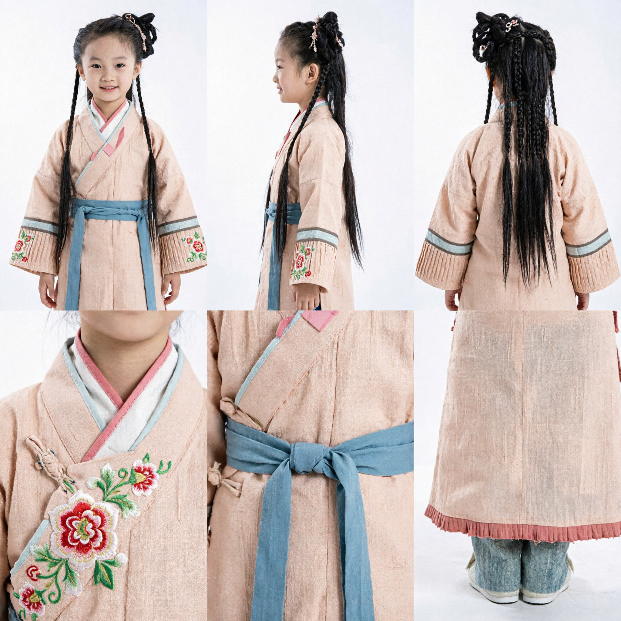 Kids Girls Ancient Chinese Hanfu Costume Traditional Historical Clothing Set for Performance Festivals Cosplay - Asian Costume
