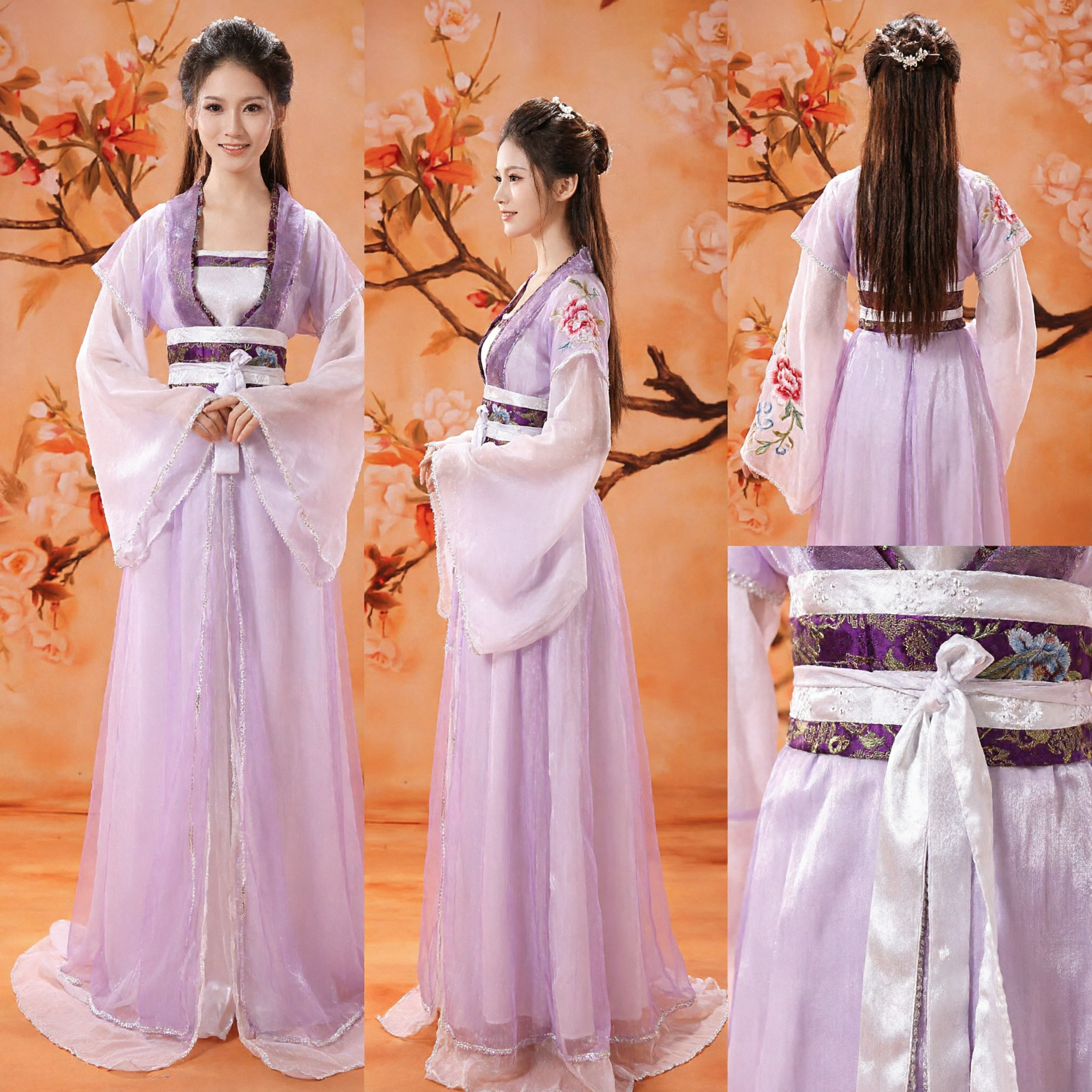 Elegant Purple Ancient Chinese Hanfu Traditional Fairy Costume Women's Historical Dress for Cosplay and Stage Performance - Asian Costume