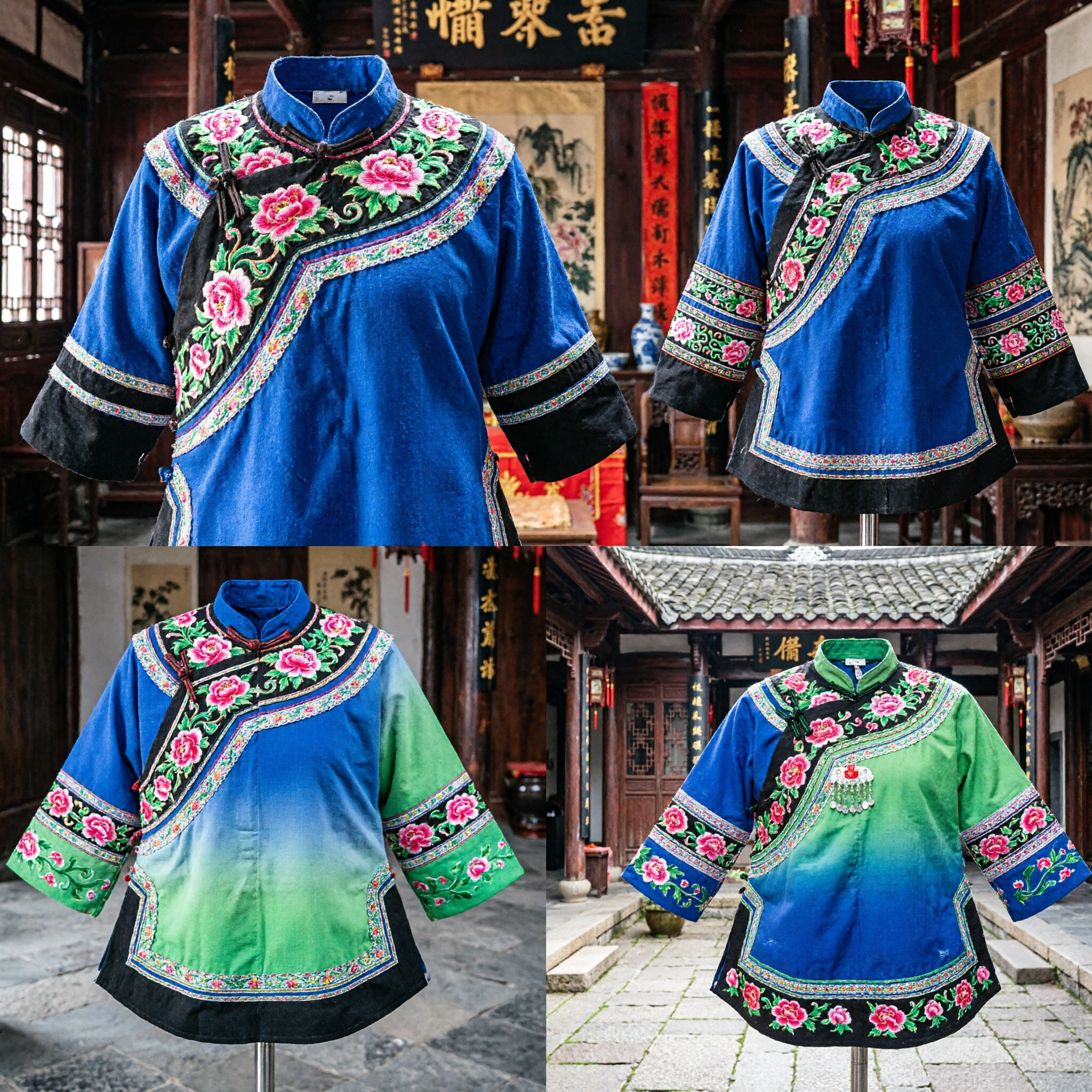 Chinese Traditional Peking Opera Face Mask Silk Folding Fans for Folk Dance Performance and Cultural Gift - Asian Costume