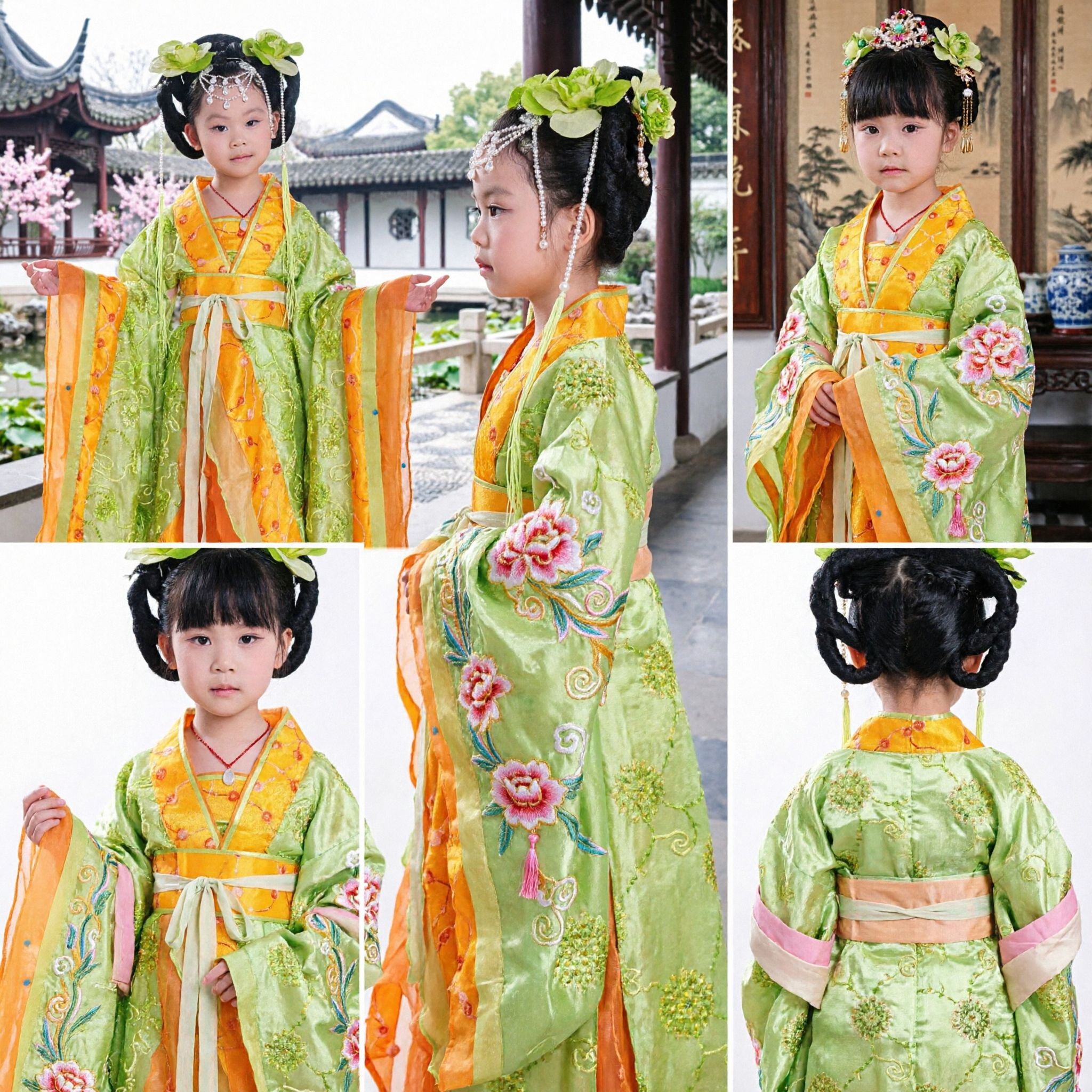 Kids Chinese Traditional Tang Dynasty Hanfu Costume Ancient Fairy Dress for Girls Performance Stage Wear - Asian Costume