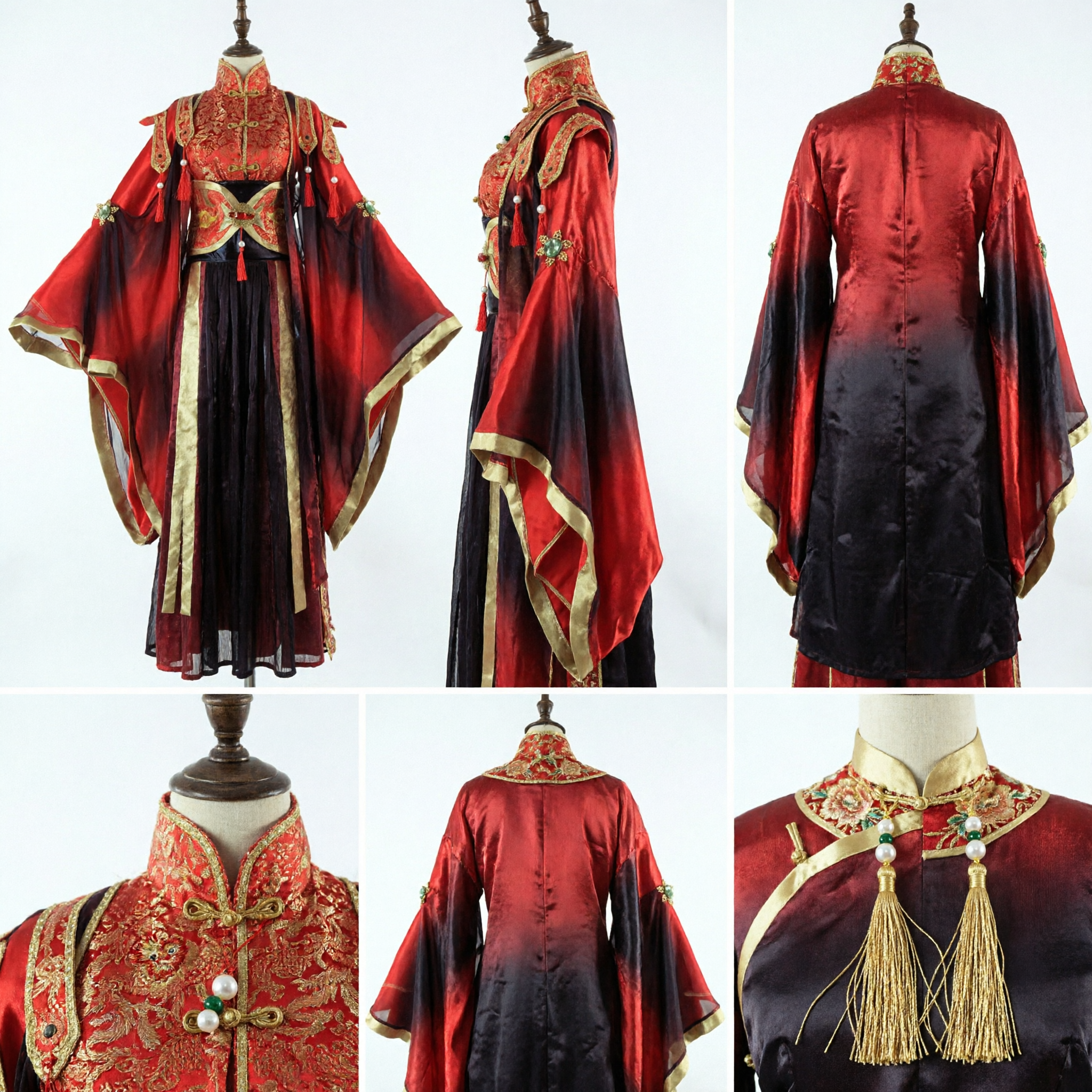 Red Chinese Ancient Hanfu Costume Traditional Embroidered Princess Dress for Women Cosplay and Stage Performance - Asian Costume