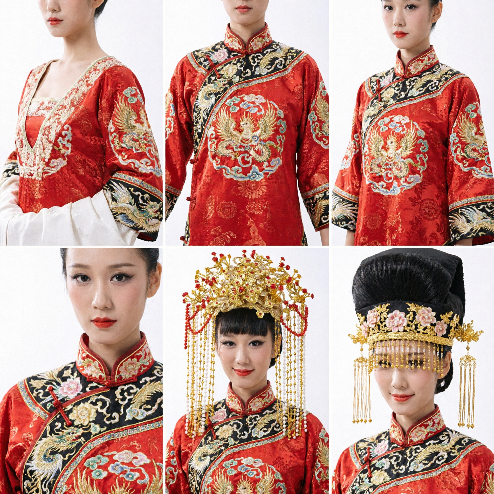 Traditional Chinese Wedding Phoenix Crown Gold Hairpiece with Pearl Tassels Ancient Bride Hanfu Headwear for Cultural Performance - Asian Costume