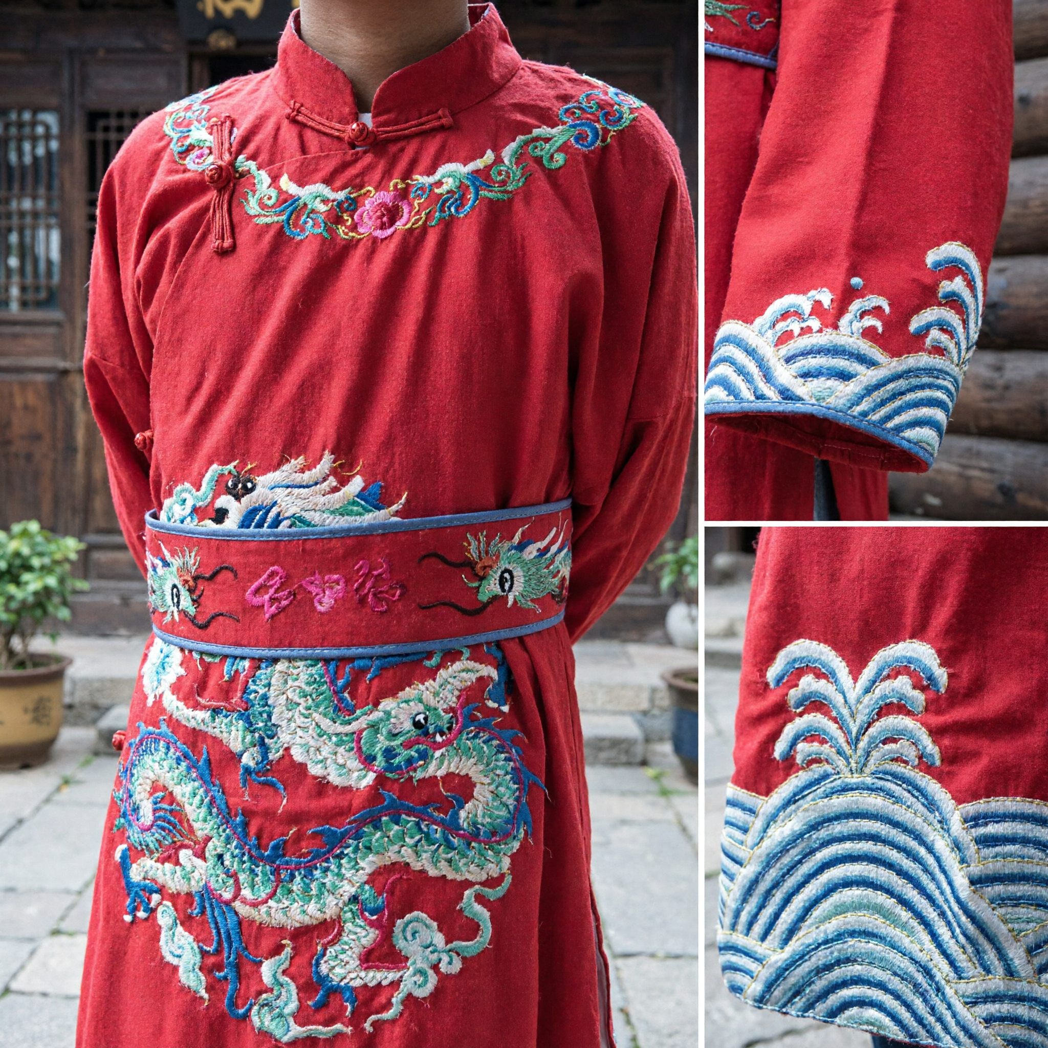 Traditional Chinese Opera Costume for Kids Boys Ancient Prince Dragon Robe Red Performance Outfit - Asian Costume
