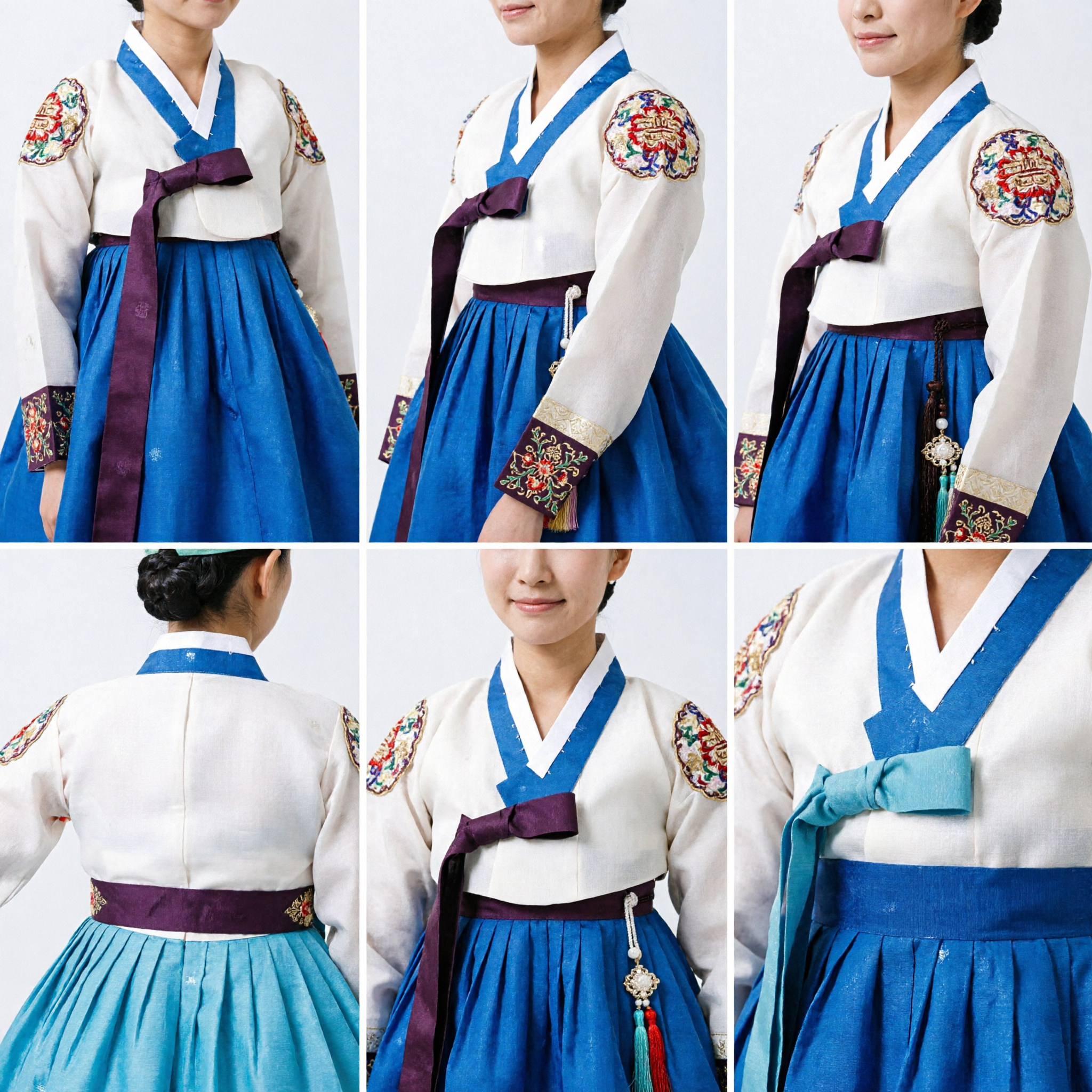 Children Chinese Classical Dance Costume Blue White Traditional Folk Stage Performance Outfit for Boys and Girls - Asian Costume