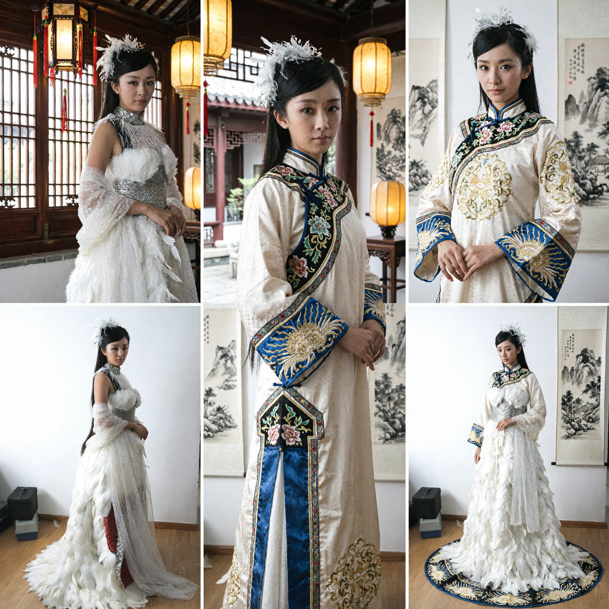 Ancient Chinese White Feather Fairy Costume Traditional Swan Spirit Hanfu Dress for Women Stage Cosplay Performance - Asian Costume
