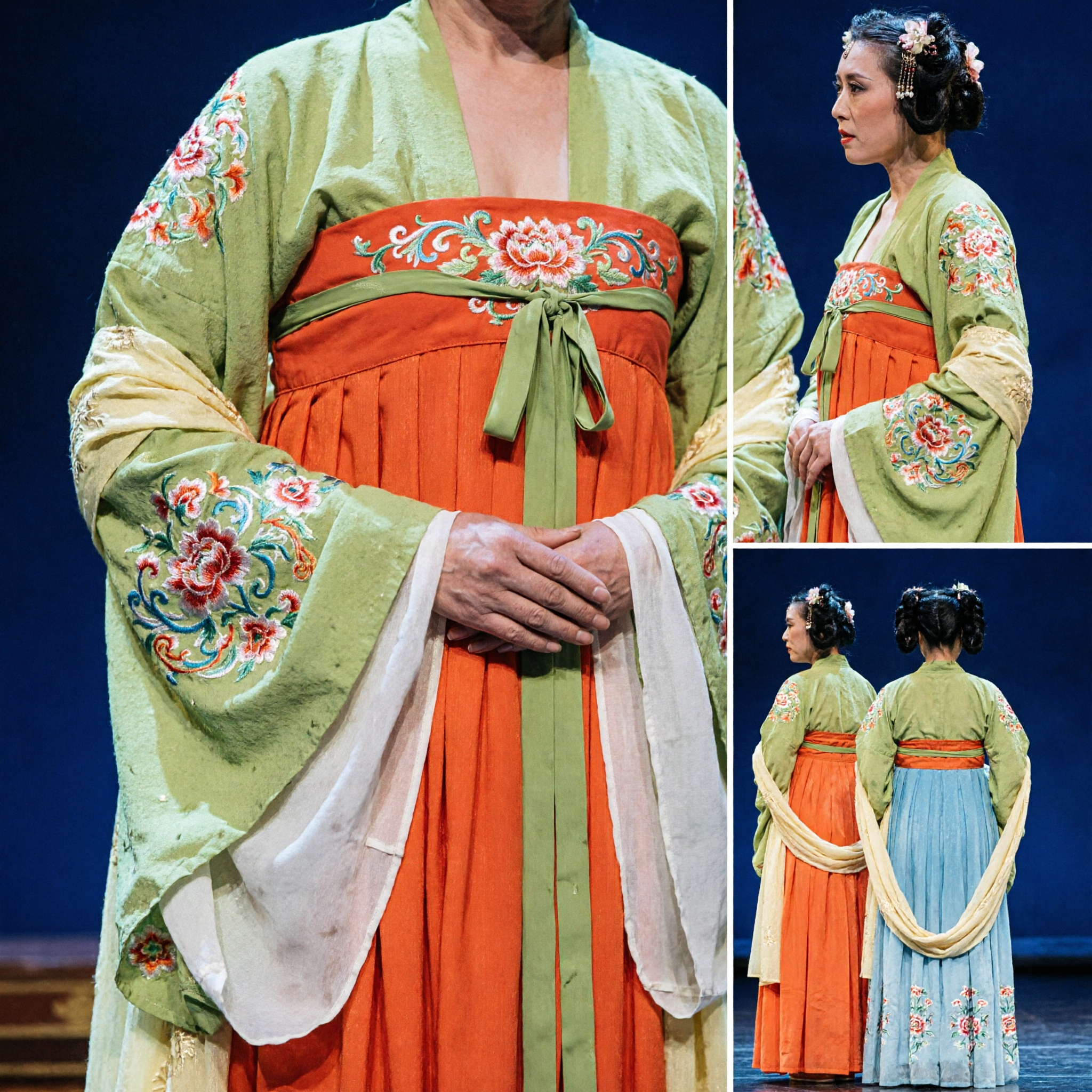 Traditional Chinese Tang Dynasty Green Hanfu Costume Ancient Palace Maid Stage Performance Dress for Women - Asian Costume