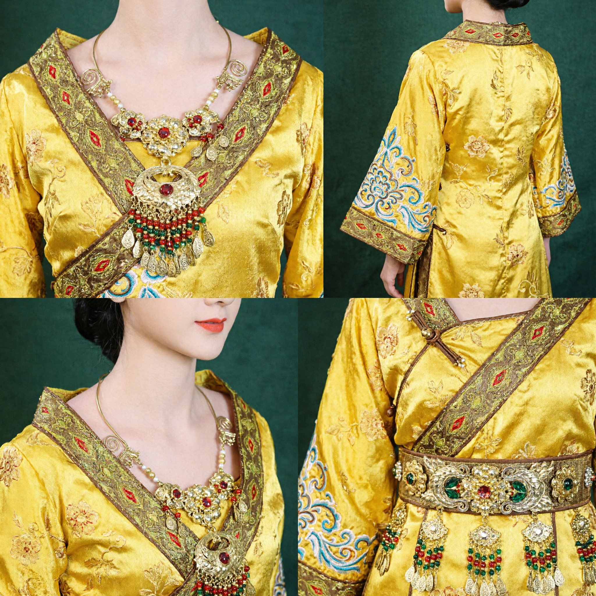 Ancient Chinese Phoenix Crown Hair Accessories Tang Dynasty Golden Headpiece for Hanfu Cosplay Wedding - Asian Costume