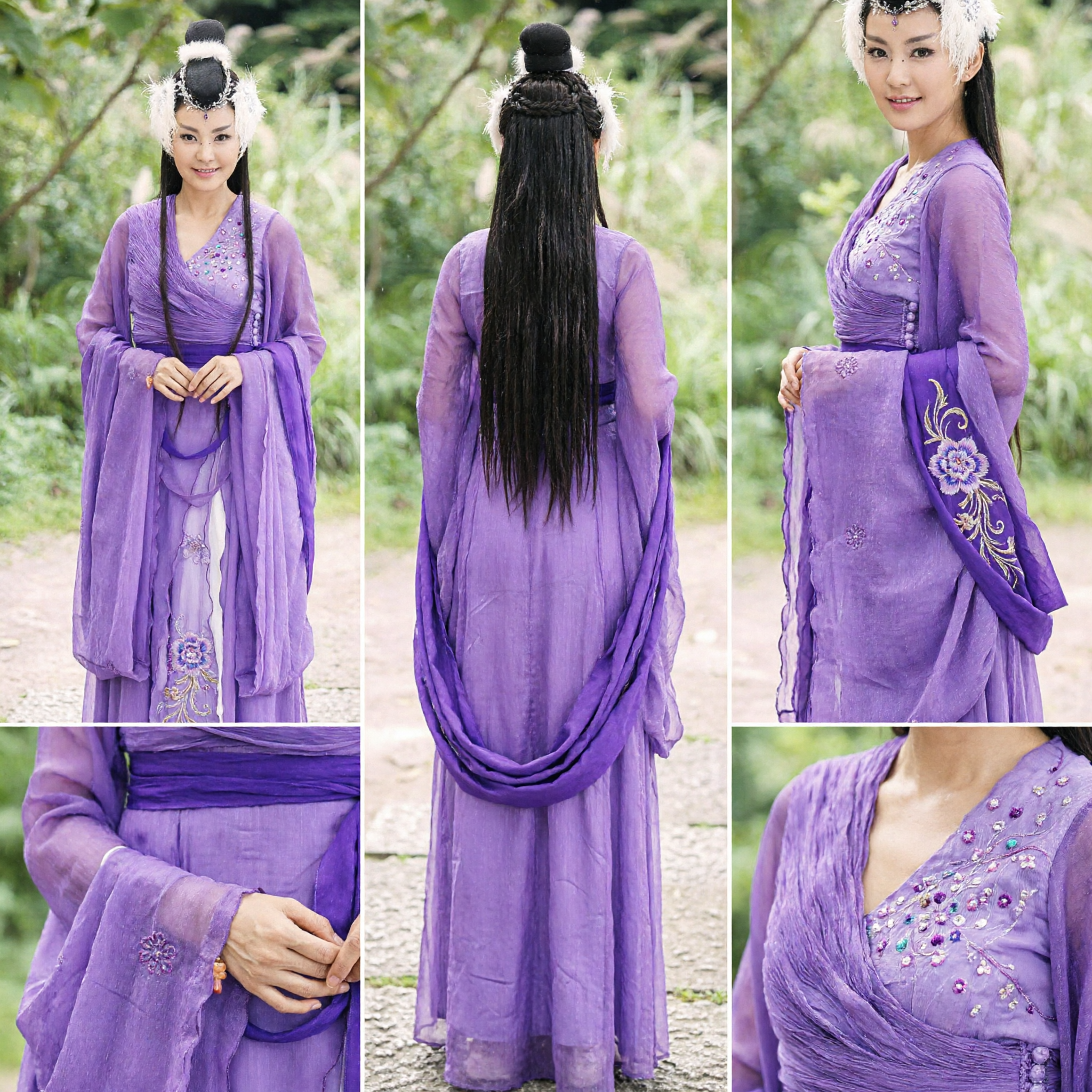 Women's Purple Ancient Chinese Fairy Costume Traditional Hanfu Dress for Cosplay and Stage Performance - Asian Costume