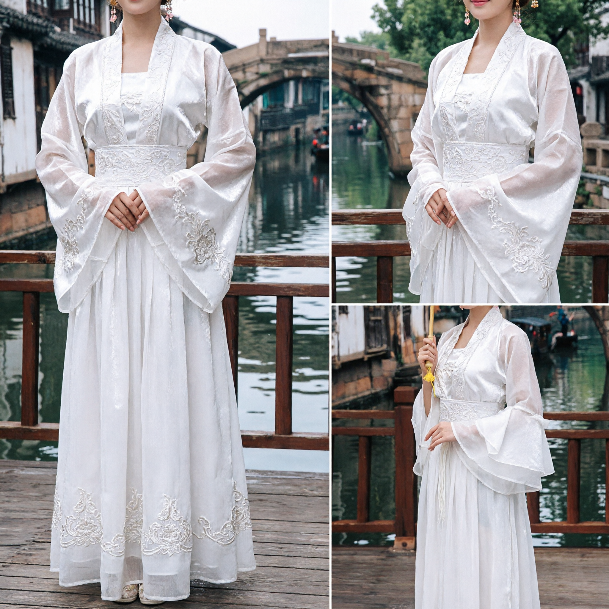 Elegant White Hanfu Traditional Chinese Ancient Costume for Women Fairy Cosplay Photography Performance Dress - Asian Costume