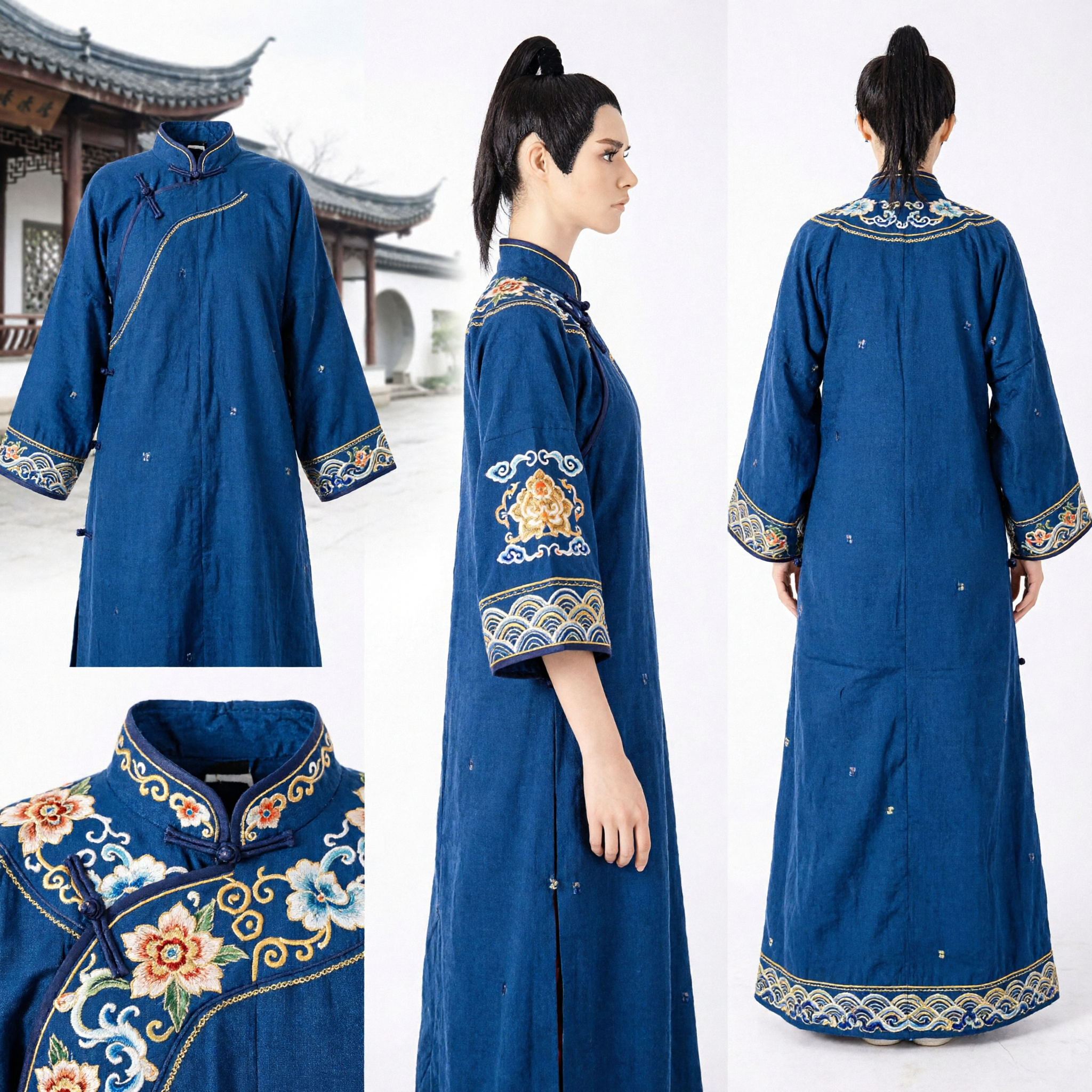 Ancient Chinese Men's Wig Traditional Topknot Hairpiece for Hanfu Cosplay Swordsman Stage Performance - Asian Costume