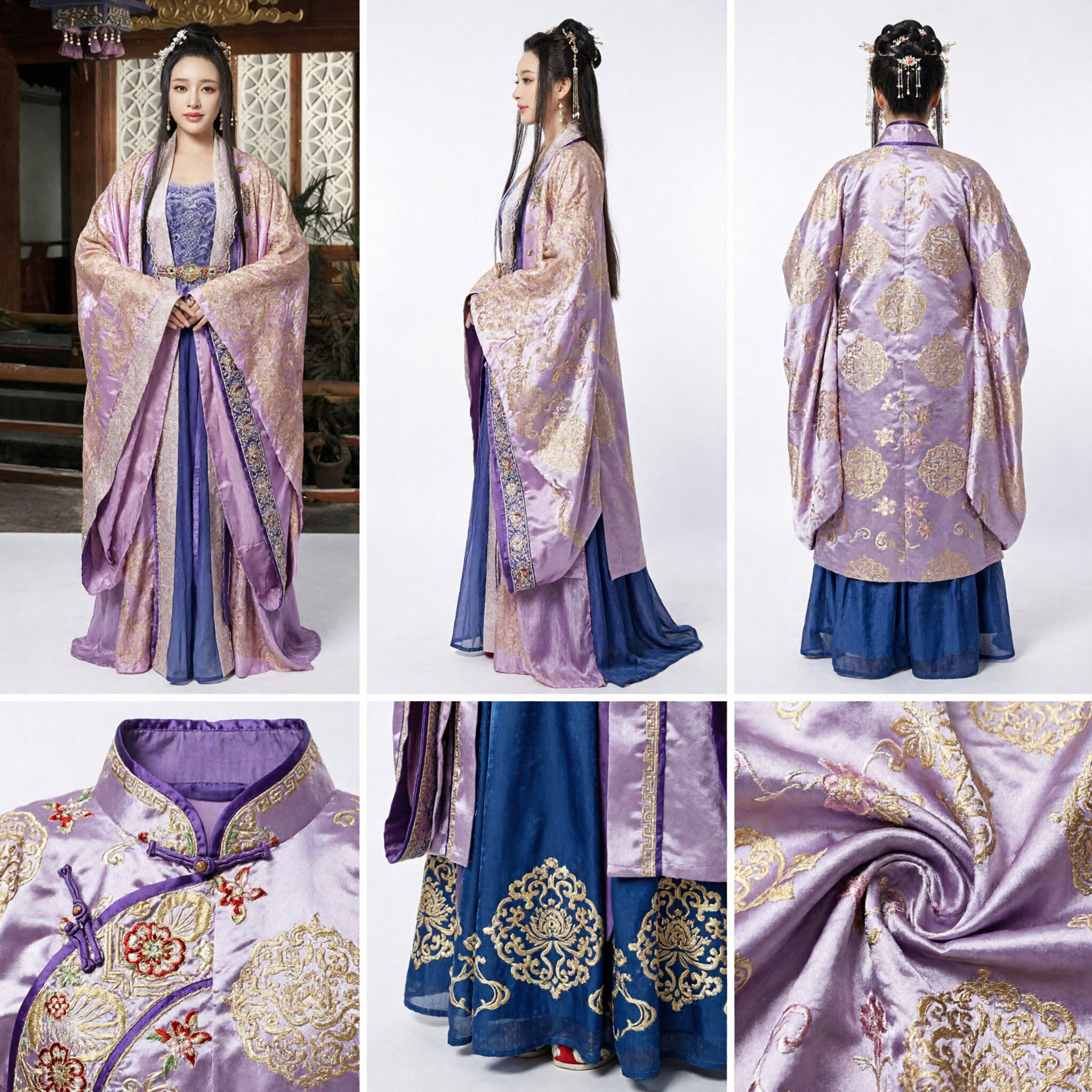 Women's Purple Ancient Chinese Hanfu Costume Traditional Palace Princess Fairy Dress for Cosplay Performance - Asian Costume