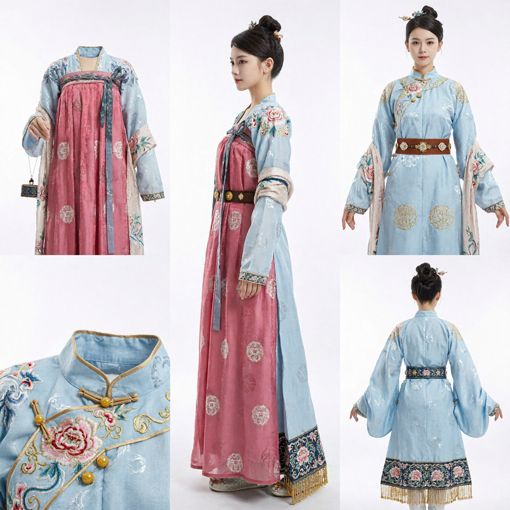 Elegant Pink Tang Dynasty Hanfu Costume Traditional Chinese Ancient Dress for Women Cosplay Performance - Asian Costume