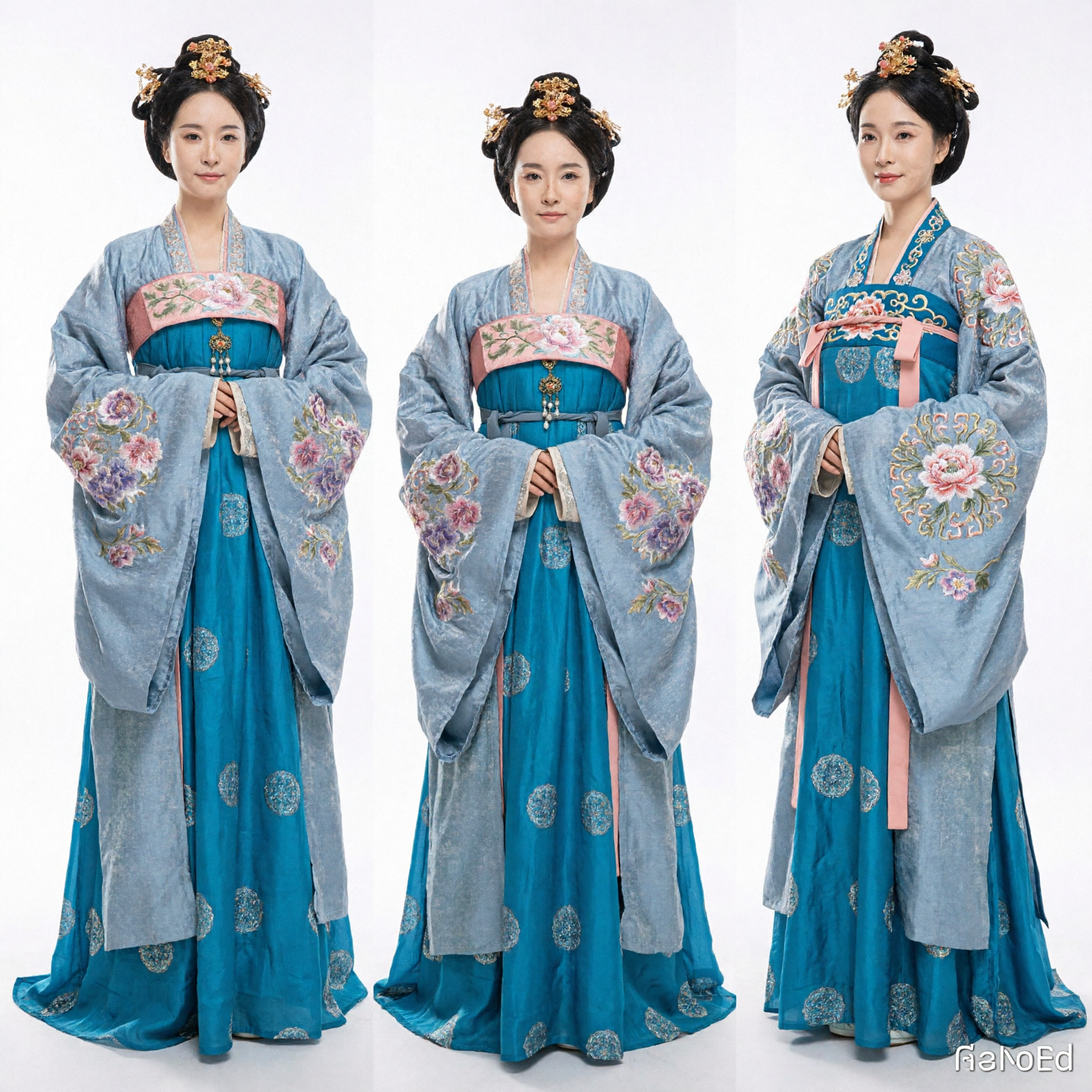 Elegant Blue Tang Dynasty Hanfu Costume Traditional Chinese Ancient Palace Lady Dress for Women - Asian Costume