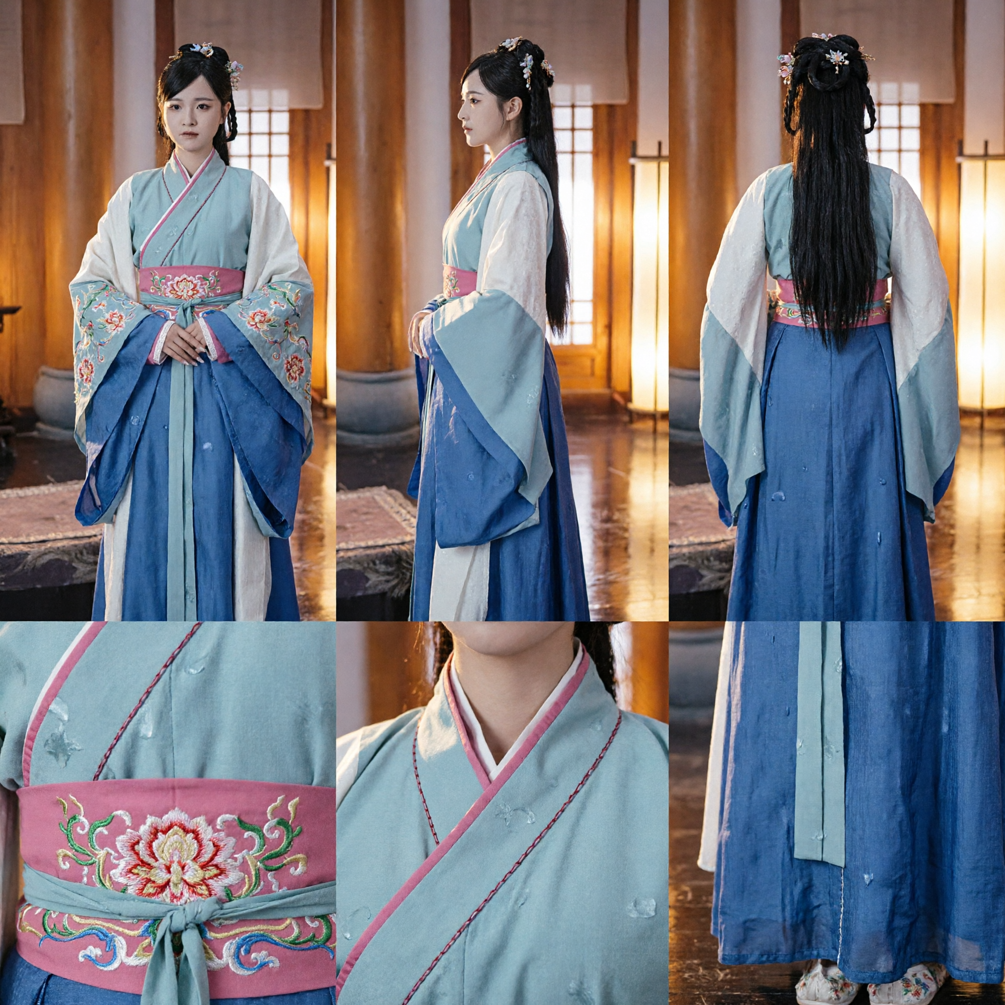 Traditional Chinese Blue Hanfu Costume Ancient Princess Dress Historical Drama Cosplay Outfit for Women - Asian Costume