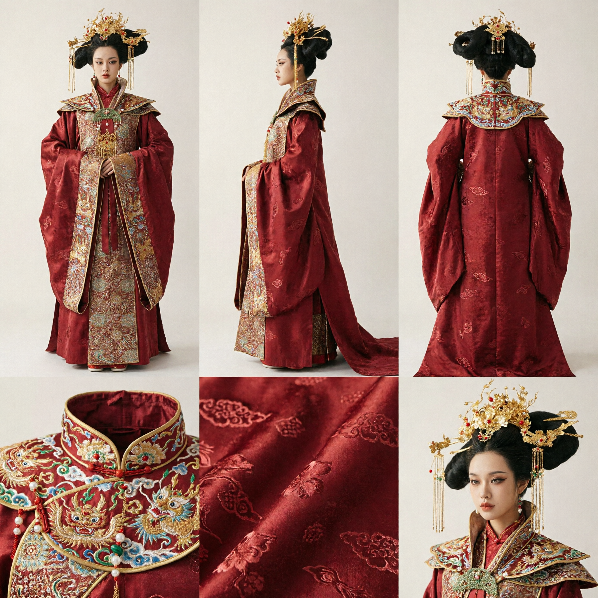 Ancient Chinese Empress Red Hanfu Costume Traditional Tang Dynasty Royal Queen Dress for Women - Asian Costume