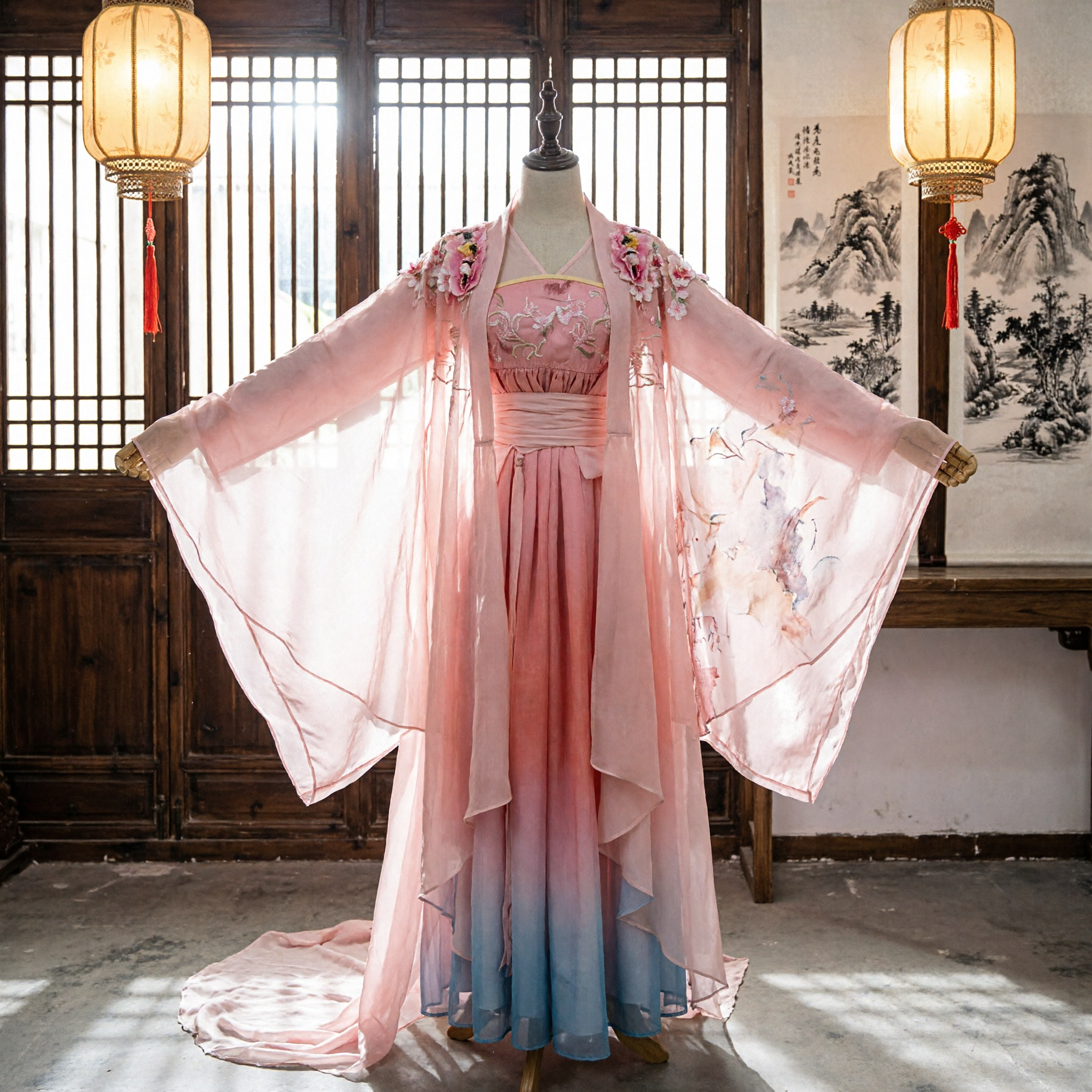 Pink Chinese Hanfu Traditional Costume Tang Dynasty Fairy Dress Ancient Clothing for Women Performance Cosplay - Asian Costume