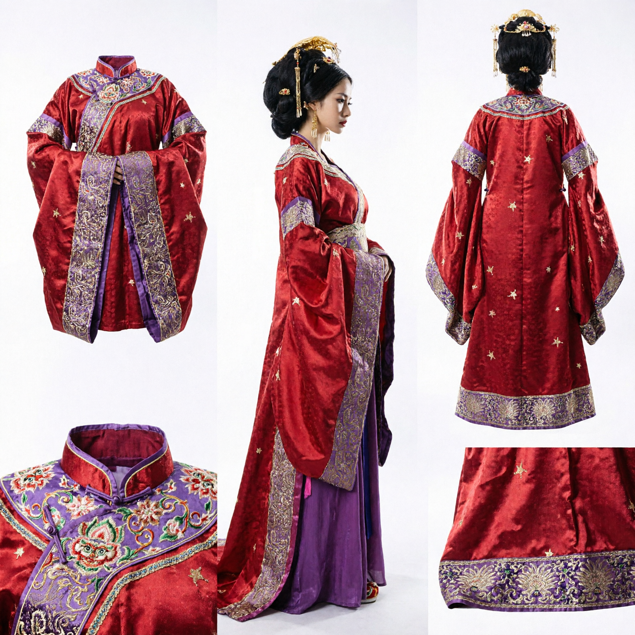 Elegant Red Tang Dynasty Hanfu Costume Ancient Chinese Palace Princess Dress for Women Performance - Asian Costume