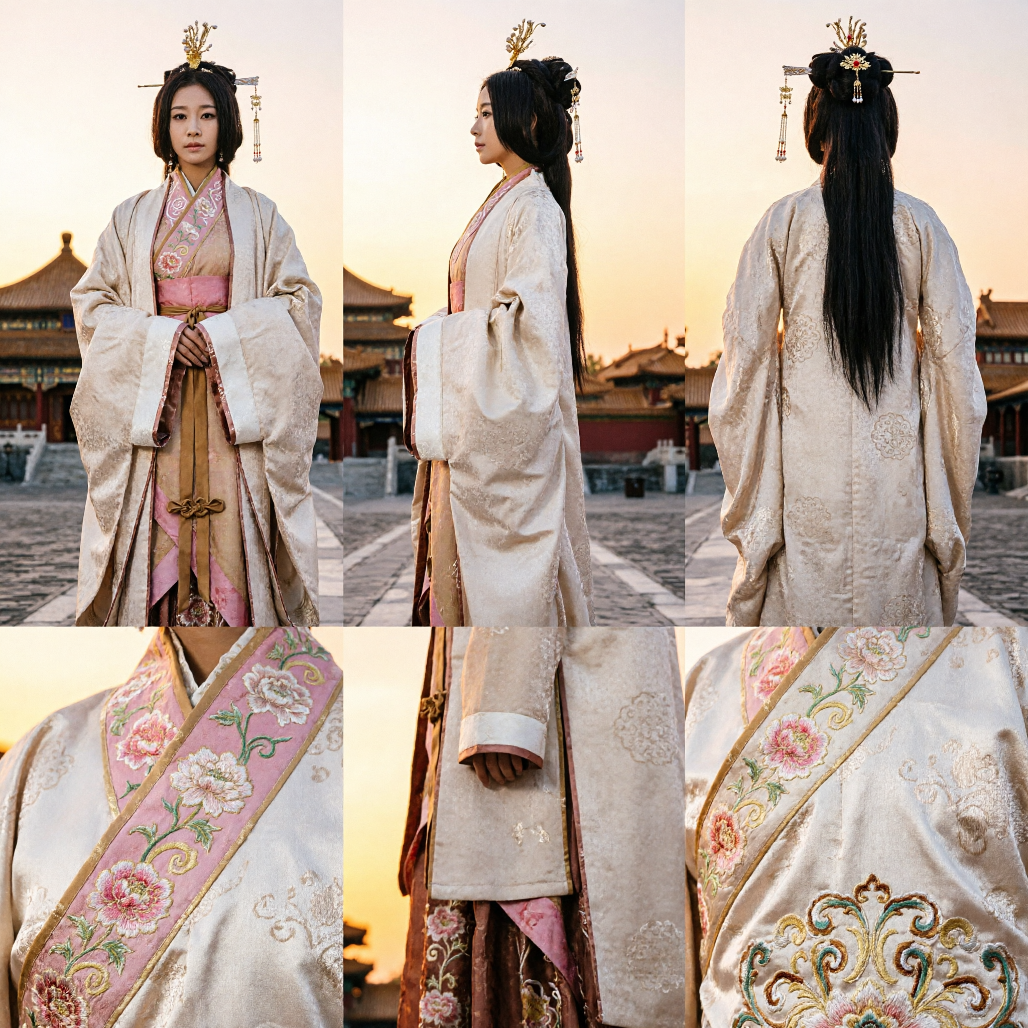 Traditional Chinese Ancient Hanfu Costume Han Dynasty Palace Lady White Robe for Women Cosplay - Asian Costume